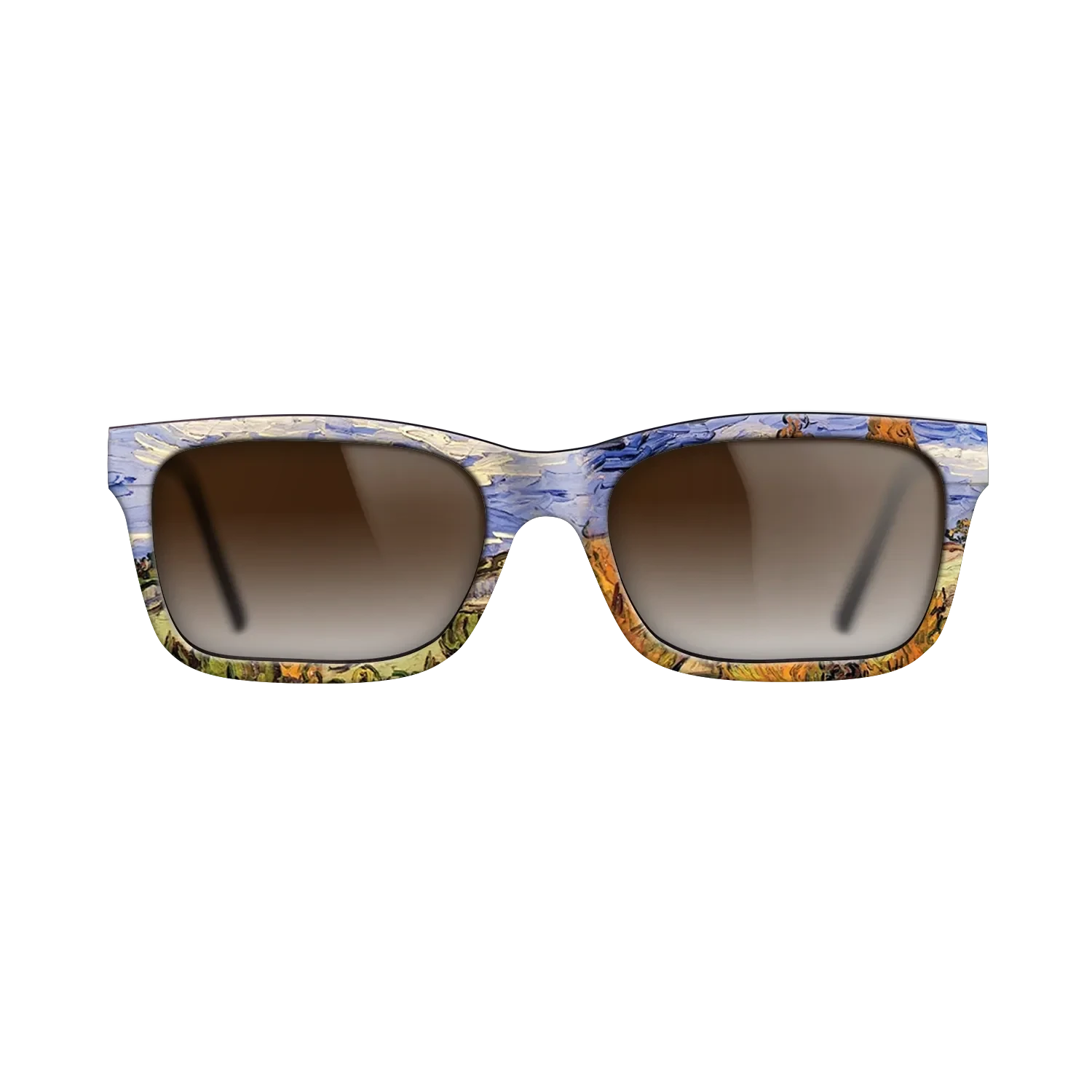 Oil Painting on Straight Grain Walnut: Rococo - Two Poplars on a Hill, 1889 - Vincent van Gogh - The Sage - Rectangle - 1372 - SIRIS wood optic