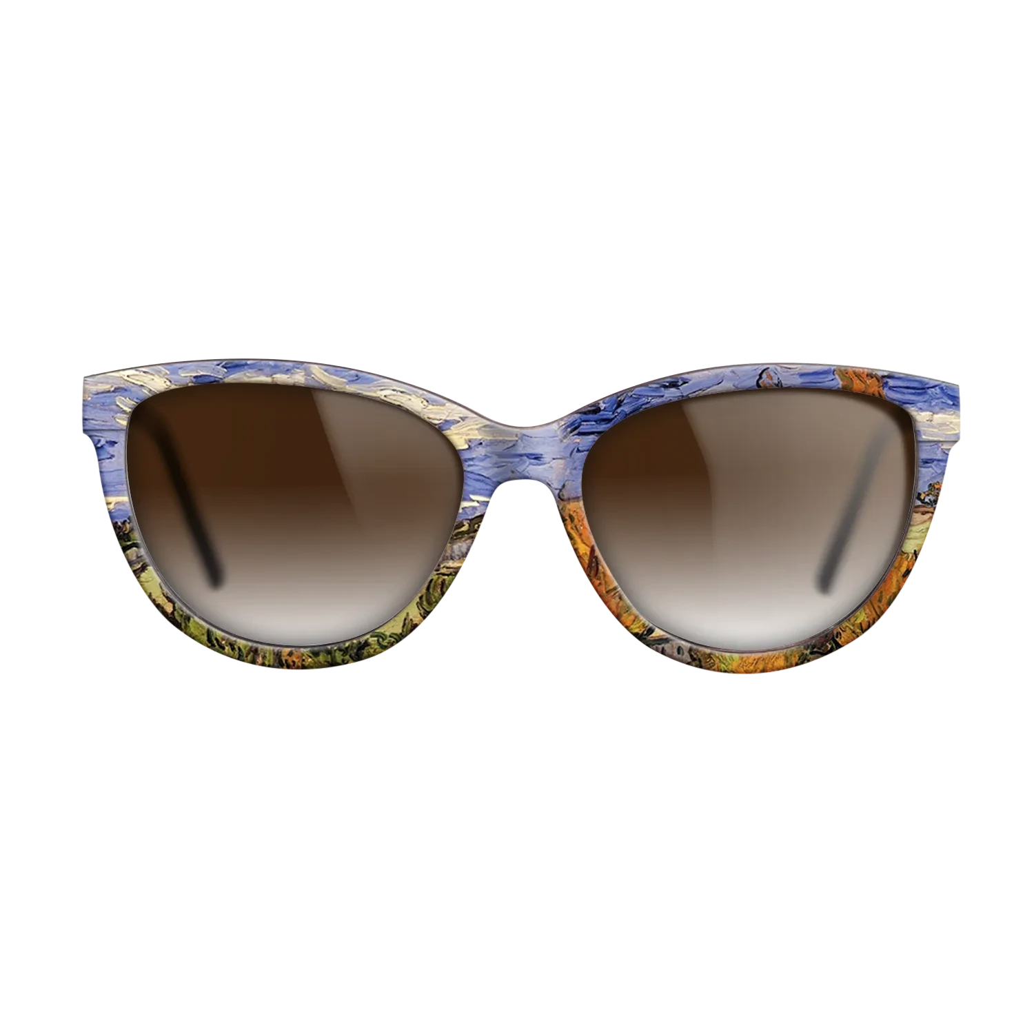 Oil Painting on Straight Grain Walnut: Rococo - Two Poplars on a Hill, 1889 - Vincent van Gogh - The Maiden - Cat - 1372 - SIRIS wood optic