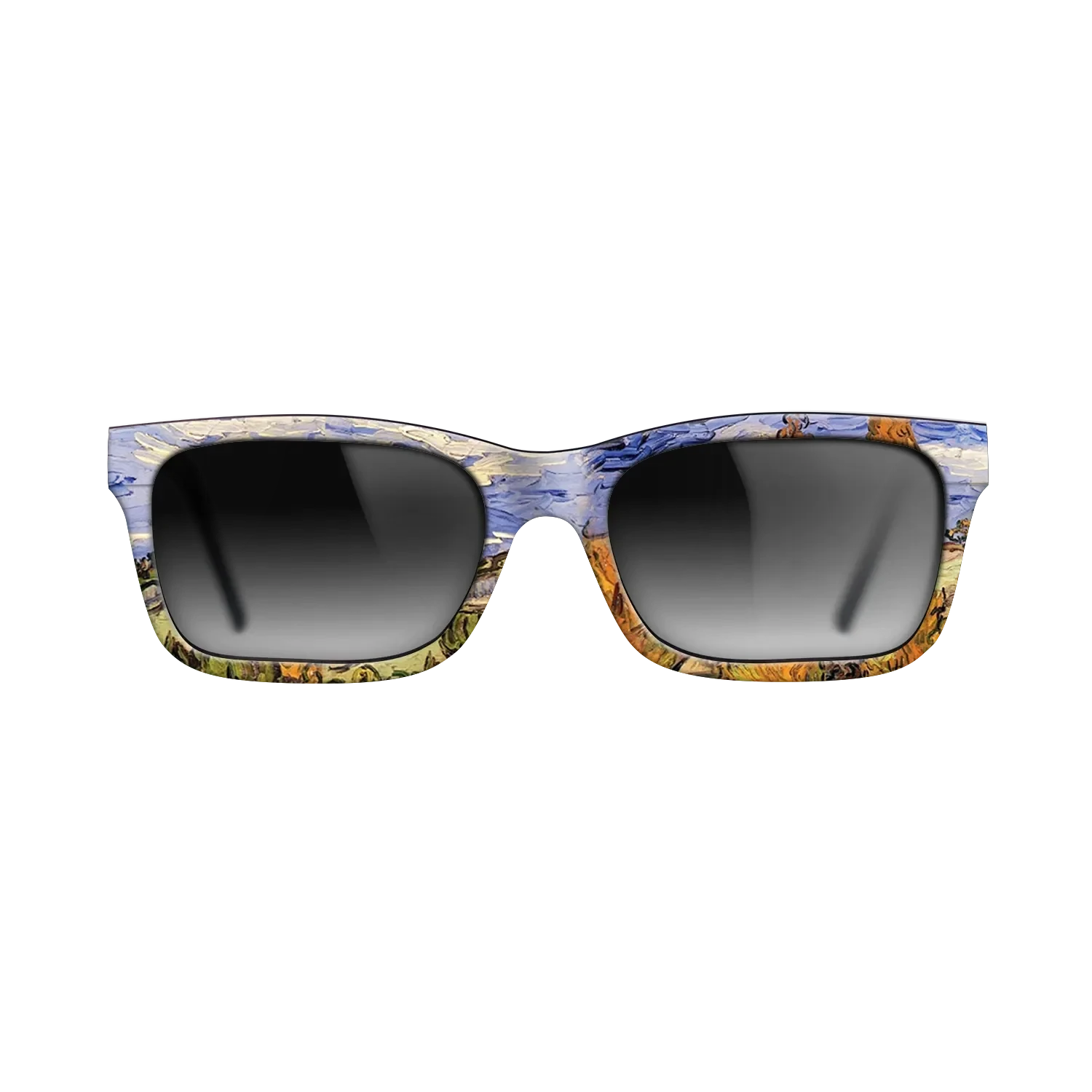 Oil Painting on Straight Grain Walnut: Rococo - Two Poplars on a Hill, 1889 - Vincent van Gogh - The Sage - Rectangle - 1372 - SIRIS wood optic