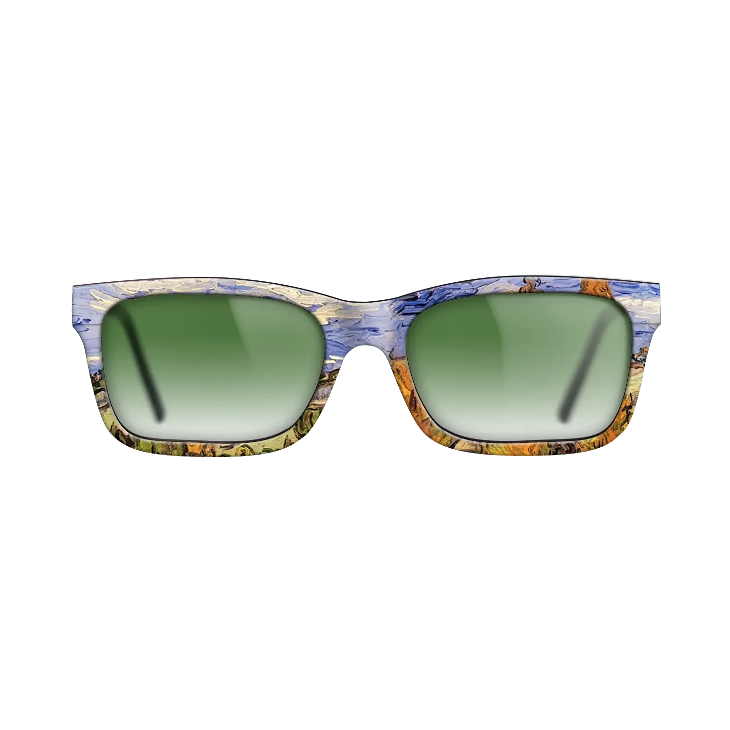 Oil Painting on Straight Grain Walnut: Rococo - Two Poplars on a Hill, 1889 - Vincent van Gogh - The Sage - Rectangle - 1372 - SIRIS wood optic