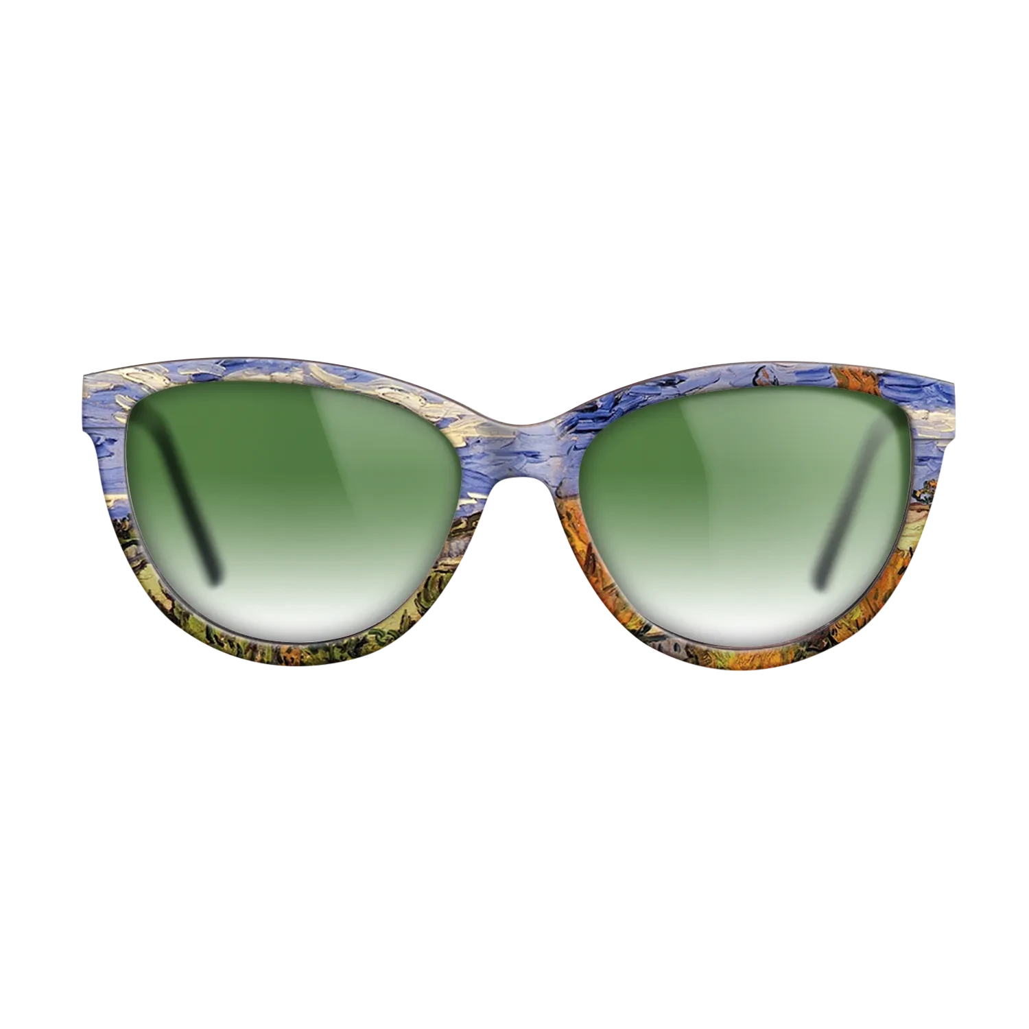 Oil Painting on Straight Grain Walnut: Rococo - Two Poplars on a Hill, 1889 - Vincent van Gogh - The Maiden - Cat - 1372 - SIRIS wood optic