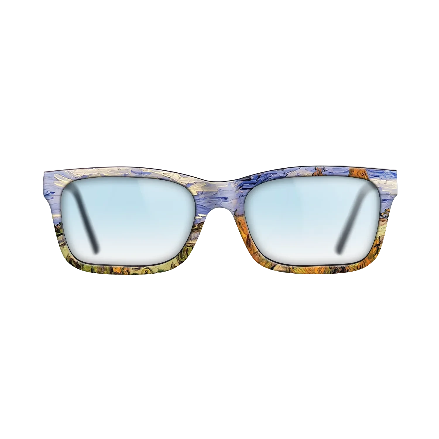 Oil Painting on Straight Grain Walnut: Rococo - Two Poplars on a Hill, 1889 - Vincent van Gogh - The Sage - Rectangle - 1372 - SIRIS wood optic