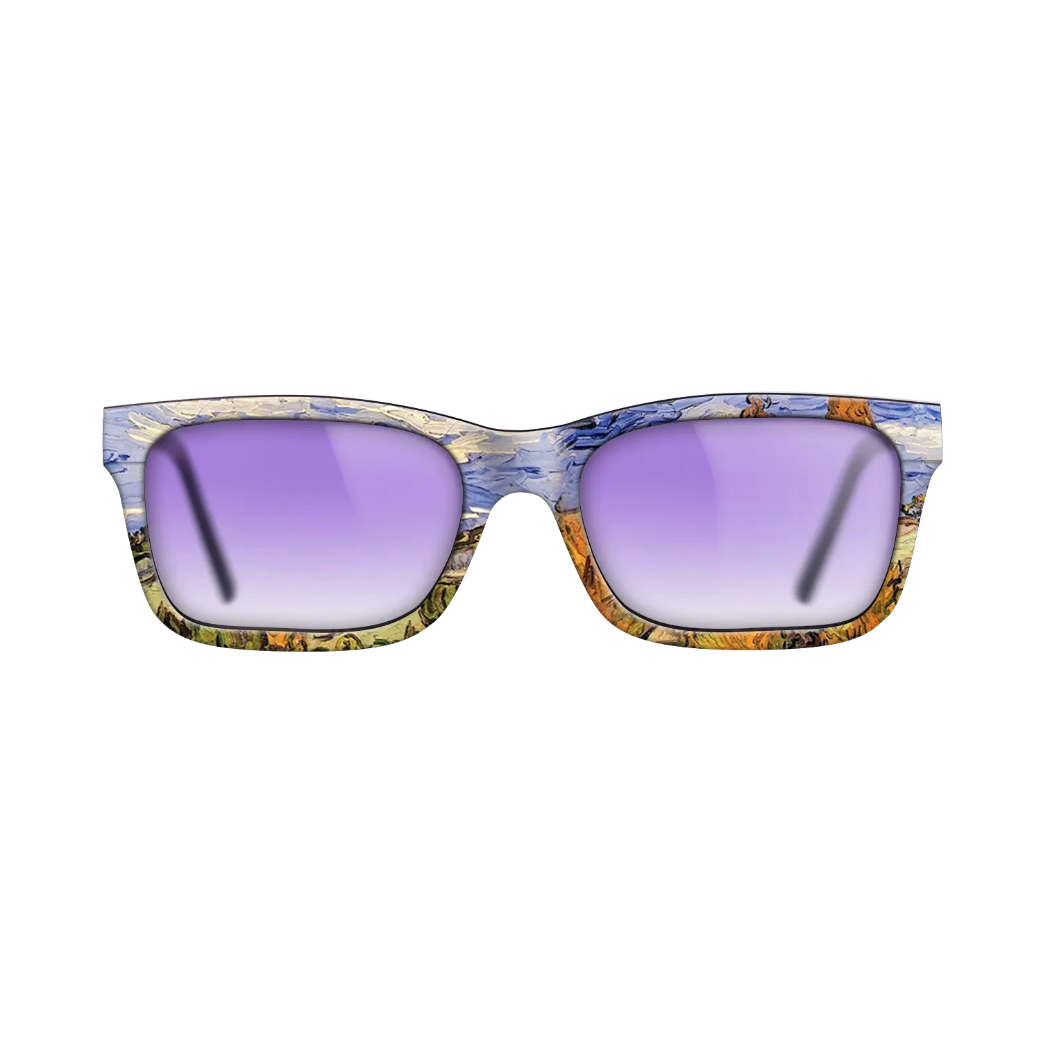 Oil Painting on Straight Grain Walnut: Rococo - Two Poplars on a Hill, 1889 - Vincent van Gogh - The Sage - Rectangle - 1372 - SIRIS wood optic