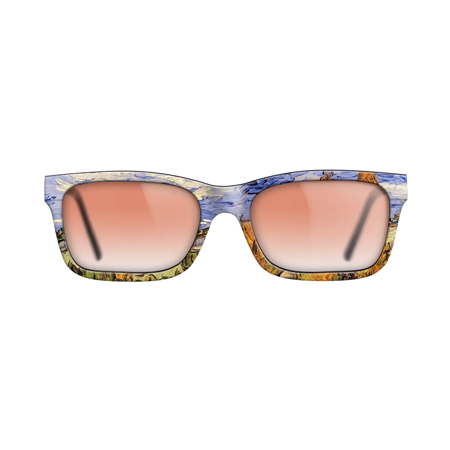 Oil Painting on Straight Grain Walnut: Rococo - Two Poplars on a Hill, 1889 - Vincent van Gogh - The Sage - Rectangle - 1372 - SIRIS wood optic