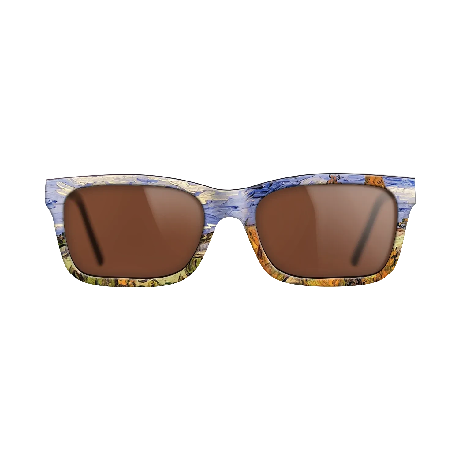 Oil Painting on Straight Grain Walnut: Rococo - Two Poplars on a Hill, 1889 - Vincent van Gogh - The Sage - Rectangle - 1372 - SIRIS wood optic