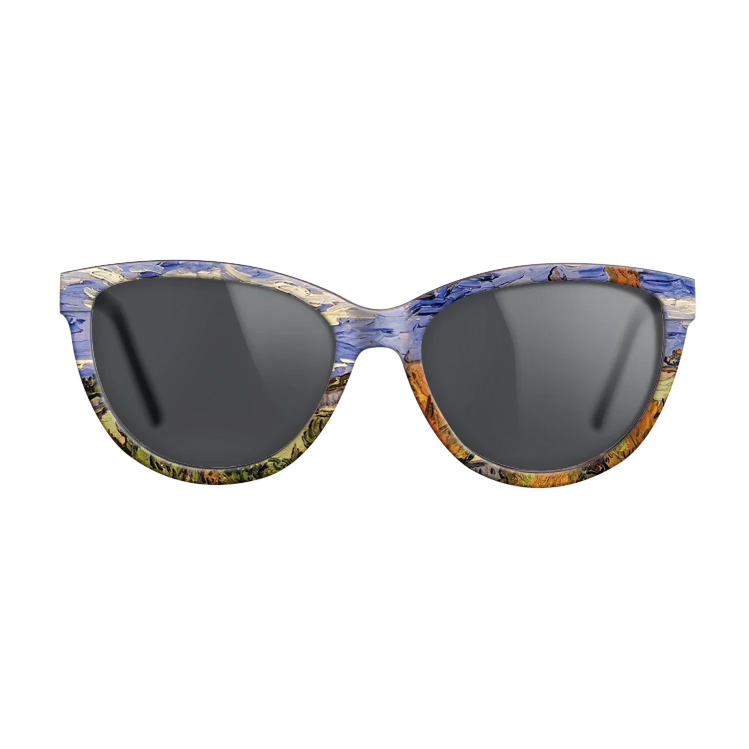 Oil Painting on Straight Grain Walnut: Rococo - Two Poplars on a Hill, 1889 - Vincent van Gogh - The Maiden - Cat - 1372 - SIRIS wood optic