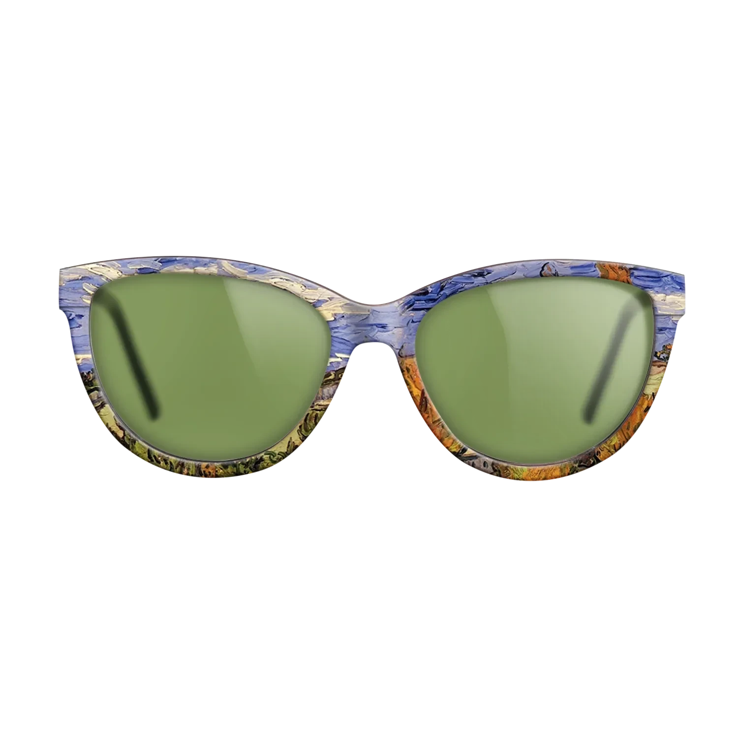 Oil Painting on Straight Grain Walnut: Rococo - Two Poplars on a Hill, 1889 - Vincent van Gogh - The Maiden - Cat - 1372 - SIRIS wood optic