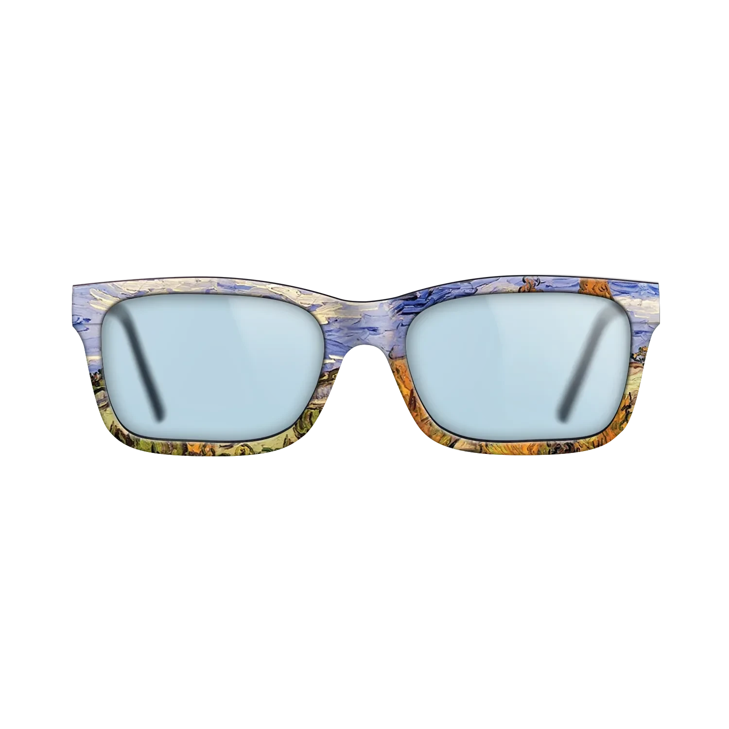 Oil Painting on Straight Grain Walnut: Rococo - Two Poplars on a Hill, 1889 - Vincent van Gogh - The Sage - Rectangle - 1372 - SIRIS wood optic