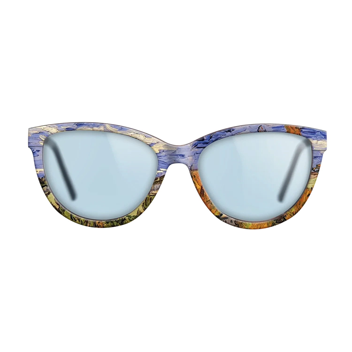 Oil Painting on Straight Grain Walnut: Rococo - Two Poplars on a Hill, 1889 - Vincent van Gogh - The Maiden - Cat - 1372 - SIRIS wood optic