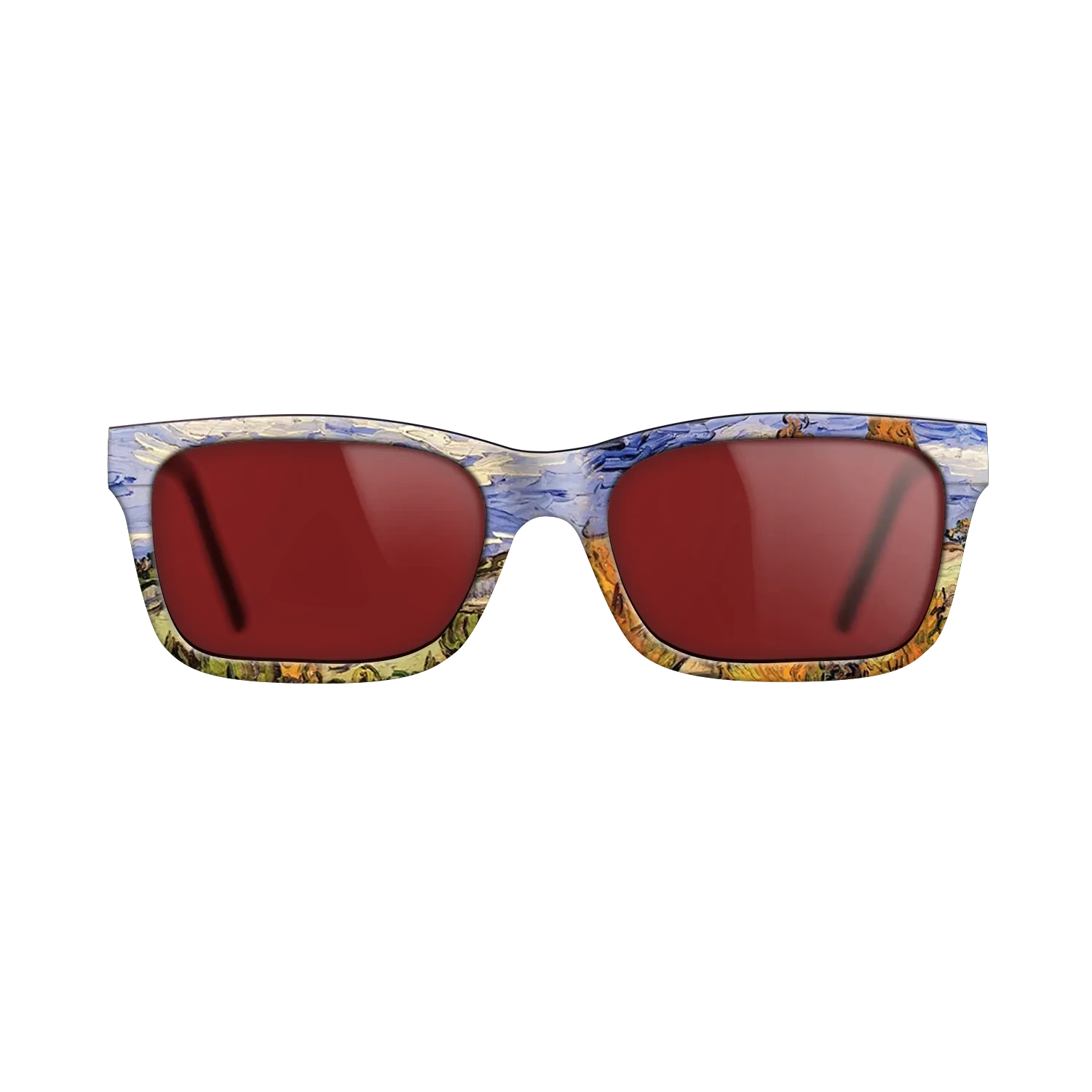 Oil Painting on Straight Grain Walnut: Rococo - Two Poplars on a Hill, 1889 - Vincent van Gogh - The Sage - Rectangle - 1372 - SIRIS wood optic