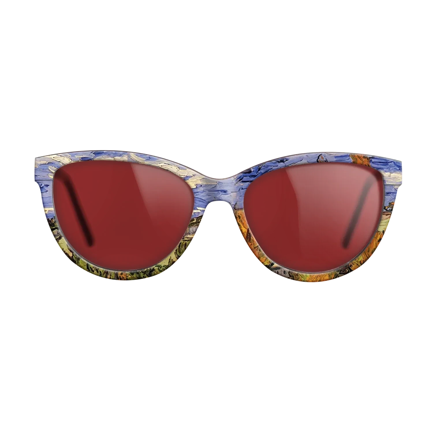 Oil Painting on Straight Grain Walnut: Rococo - Two Poplars on a Hill, 1889 - Vincent van Gogh - The Maiden - Cat - 1372 - SIRIS wood optic