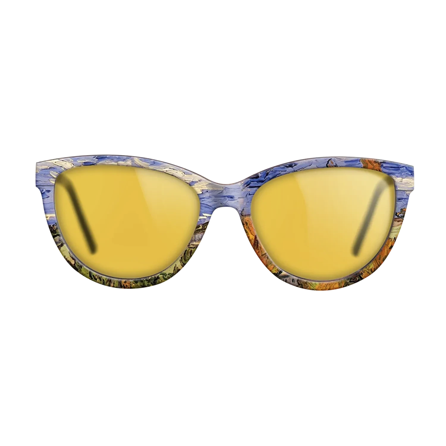 Oil Painting on Straight Grain Walnut: Rococo - Two Poplars on a Hill, 1889 - Vincent van Gogh - The Maiden - Cat - 1372 - SIRIS wood optic