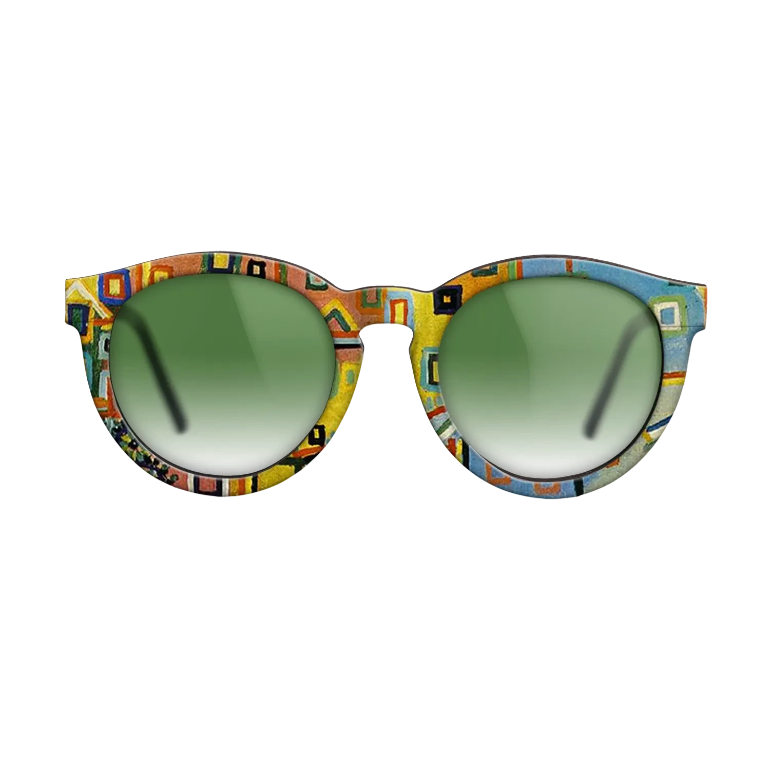 Oil Painting on Straight Grain Walnut: Rococo - Untitled, 1937 - Pablo Picasso - The Rebel - Round - 1813 - SIRIS wood optic