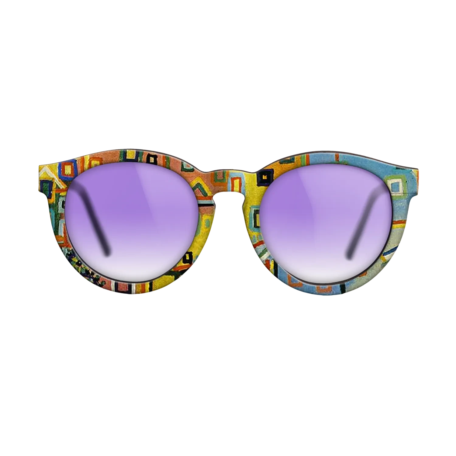 Oil Painting on Straight Grain Walnut: Rococo - Untitled, 1937 - Pablo Picasso - The Rebel - Round - 1813 - SIRIS wood optic