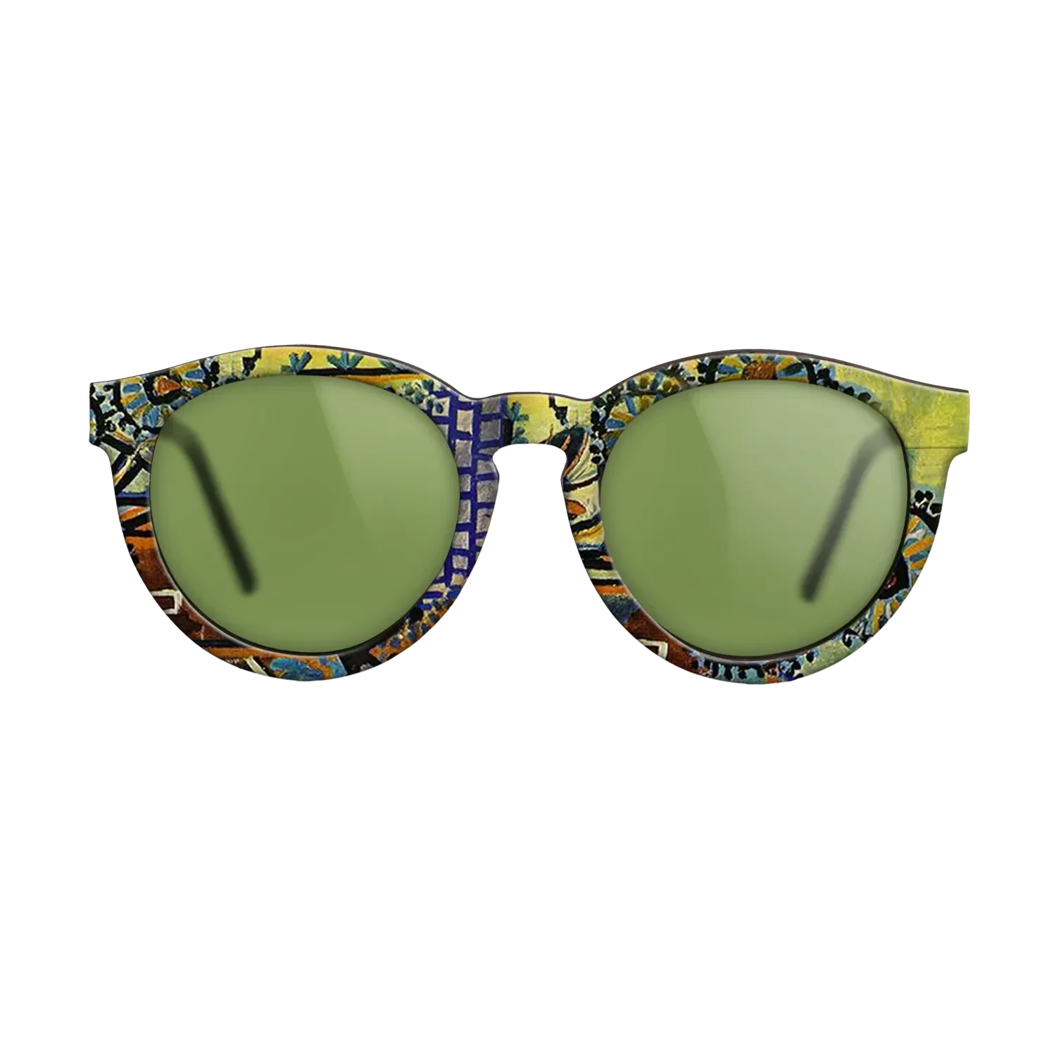 Oil Painting on Straight Grain Walnut: Rococo - Untitled, 1937 - Pablo Picasso 2 - The Rebel - Round - 749 - SIRIS wood optic