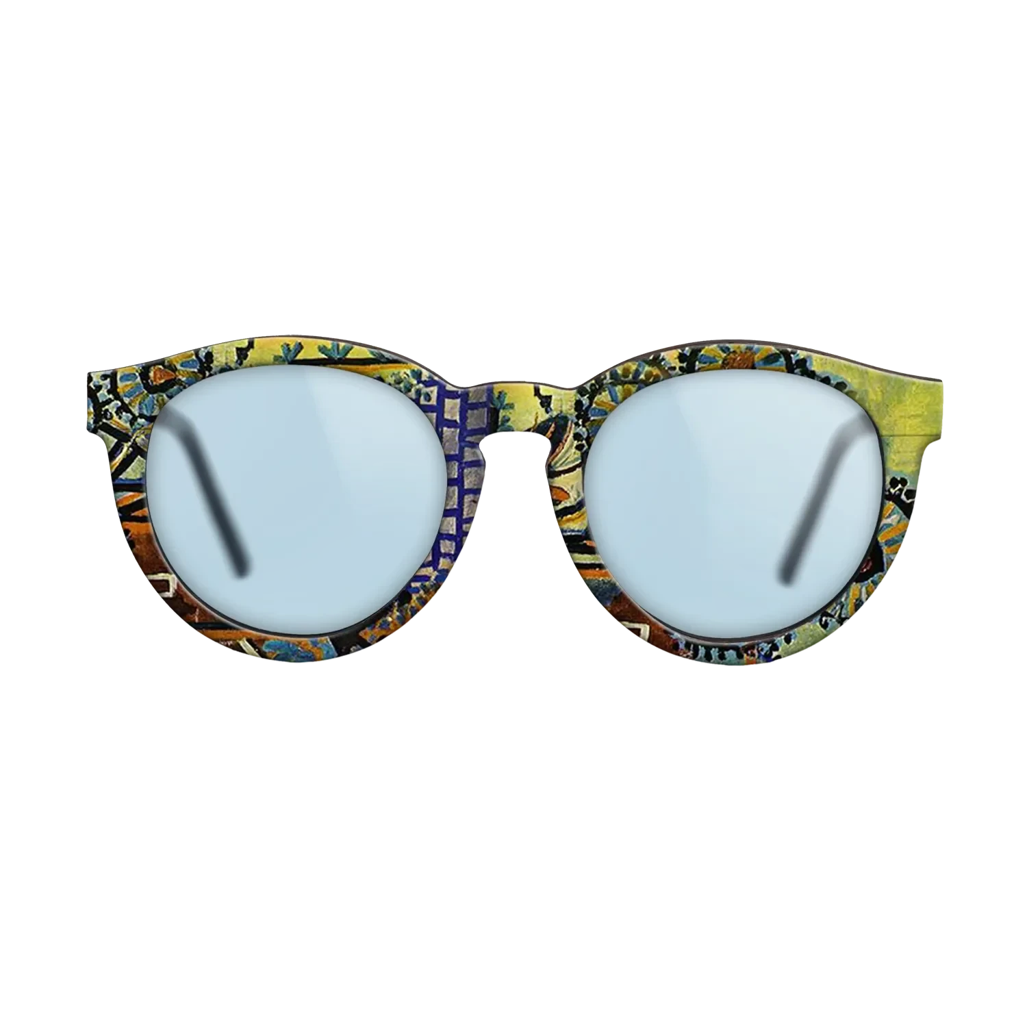 Oil Painting on Straight Grain Walnut: Rococo - Untitled, 1937 - Pablo Picasso 2 - The Rebel - Round - 749 - SIRIS wood optic