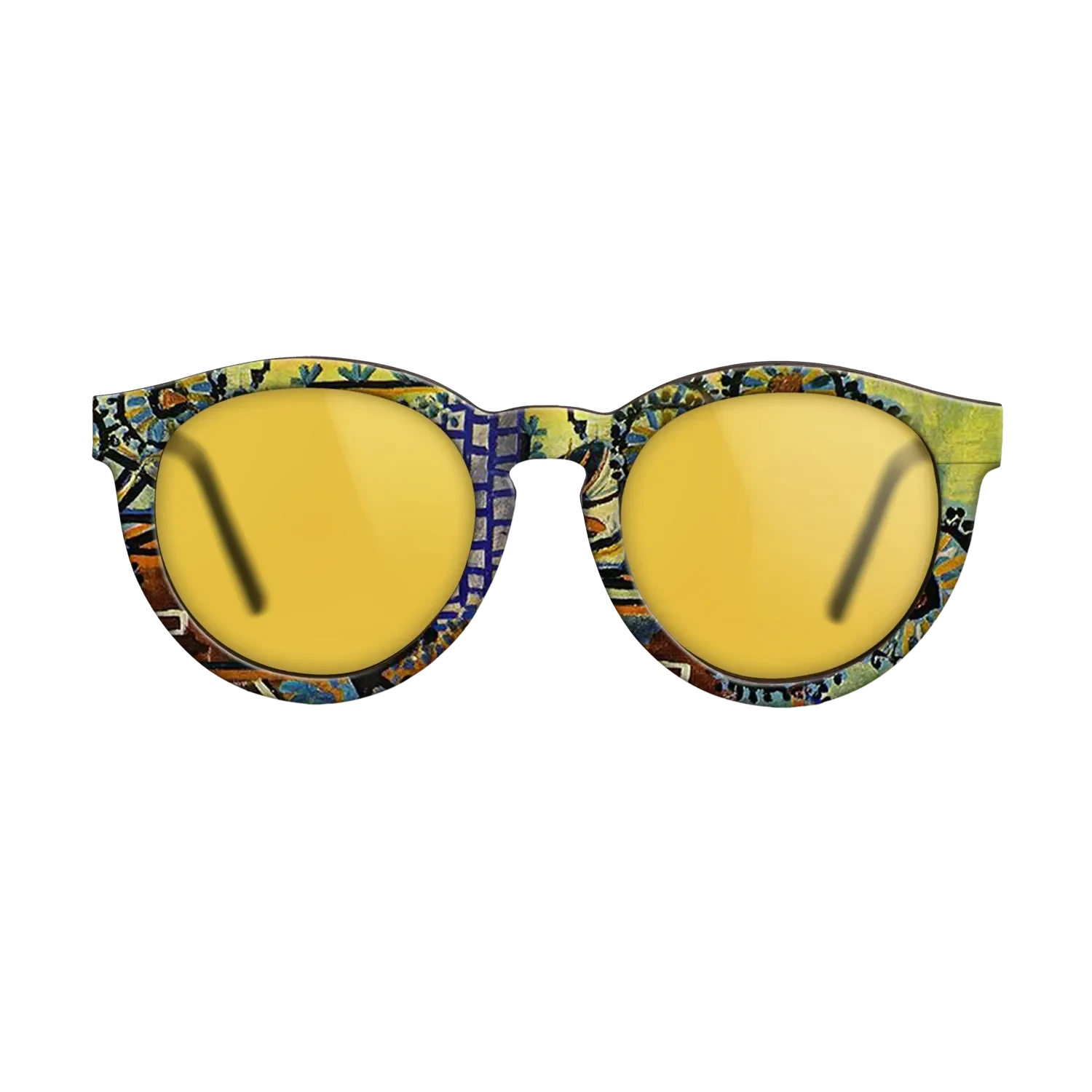 Oil Painting on Straight Grain Walnut: Rococo - Untitled, 1937 - Pablo Picasso 2 - The Rebel - Round - 749 - SIRIS wood optic