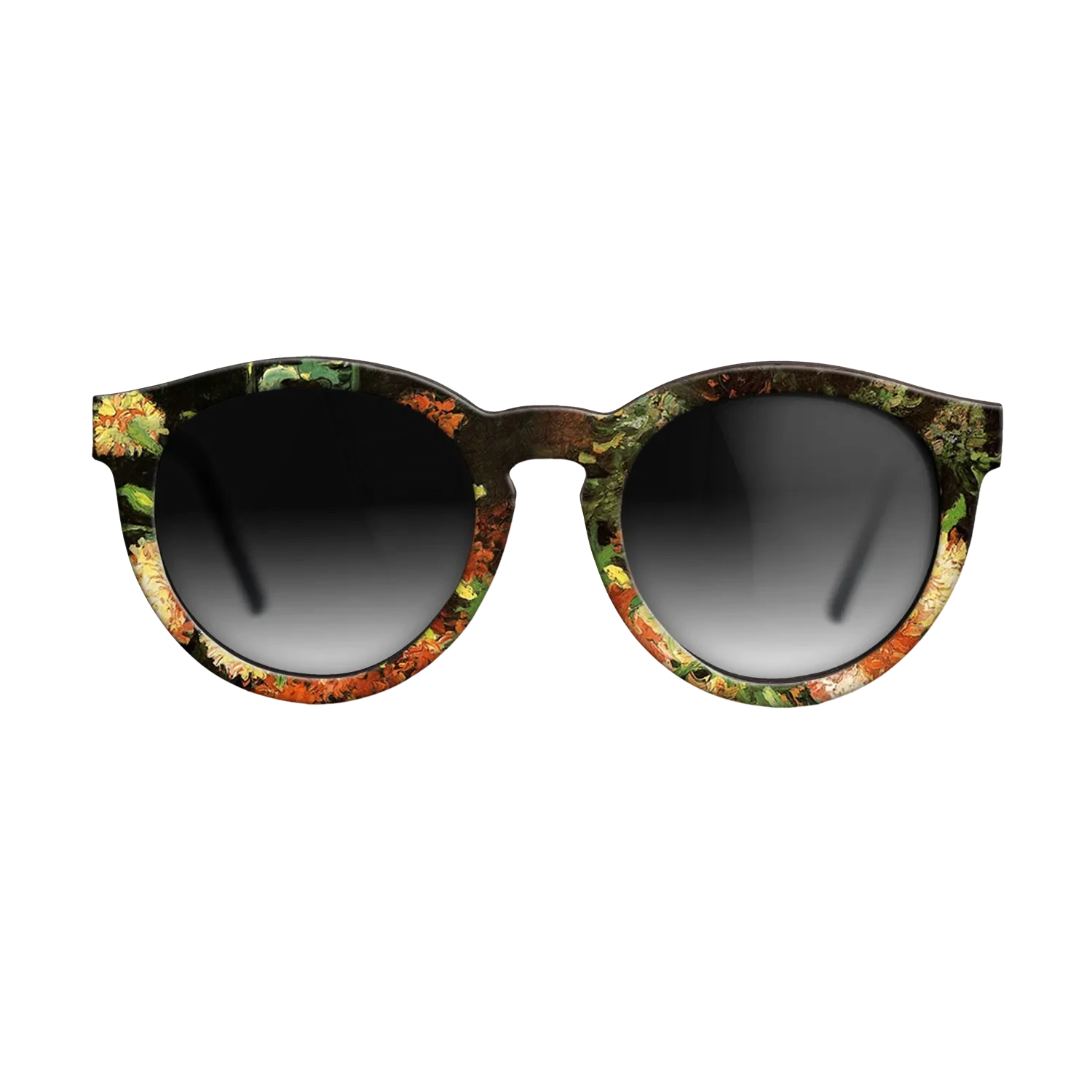 Oil Painting on Straight Grain Walnut: Rococo - Vase with Carnations, 1886 - Vincent van Gogh - The Rebel - Round - 1333 - SIRIS wood optic