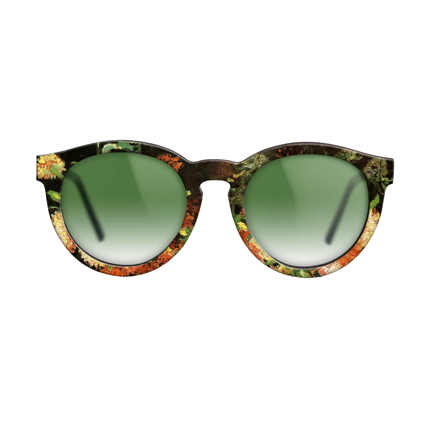 Oil Painting on Straight Grain Walnut: Rococo - Vase with Carnations, 1886 - Vincent van Gogh - The Rebel - Round - 1333 - SIRIS wood optic