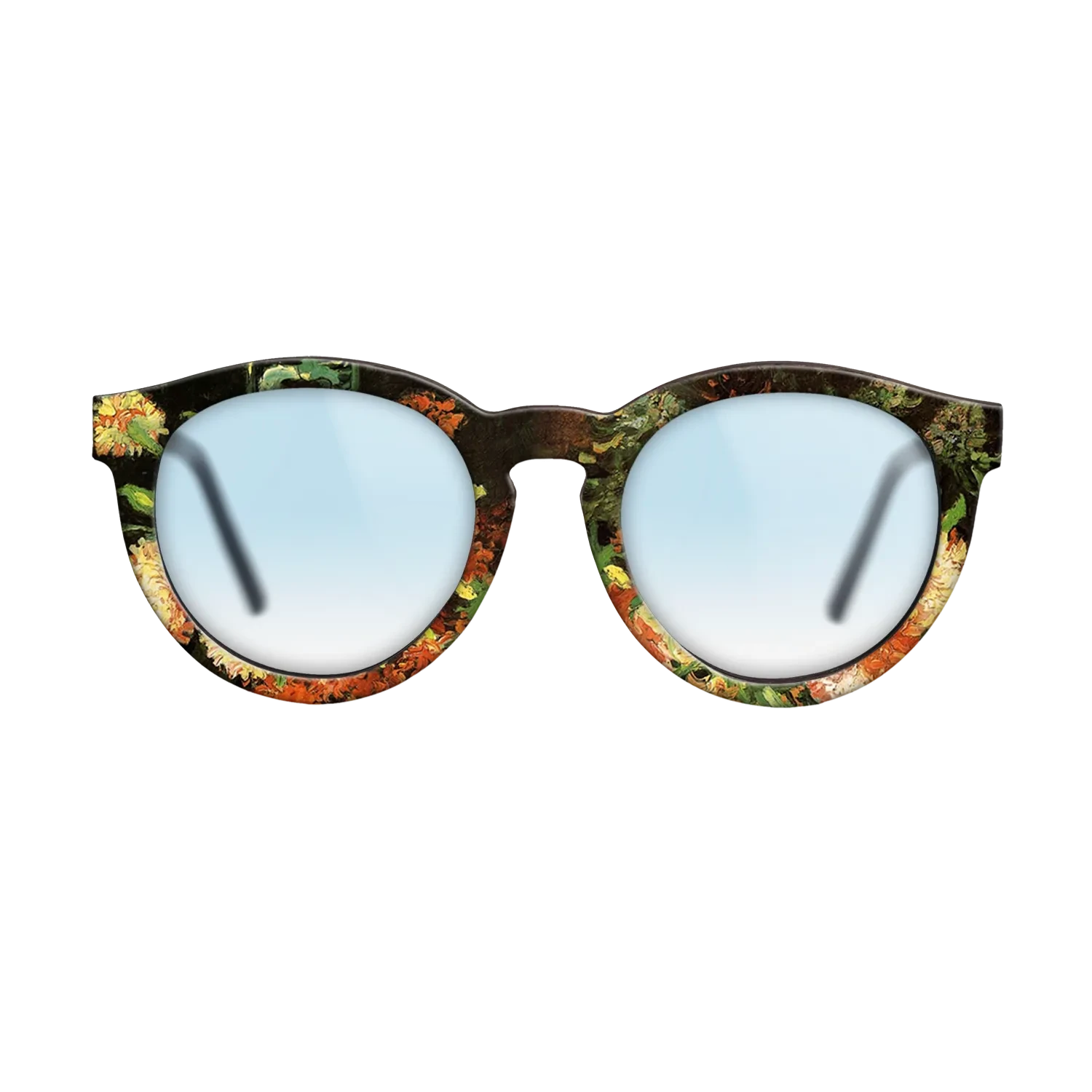 Oil Painting on Straight Grain Walnut: Rococo - Vase with Carnations, 1886 - Vincent van Gogh - The Rebel - Round - 1333 - SIRIS wood optic