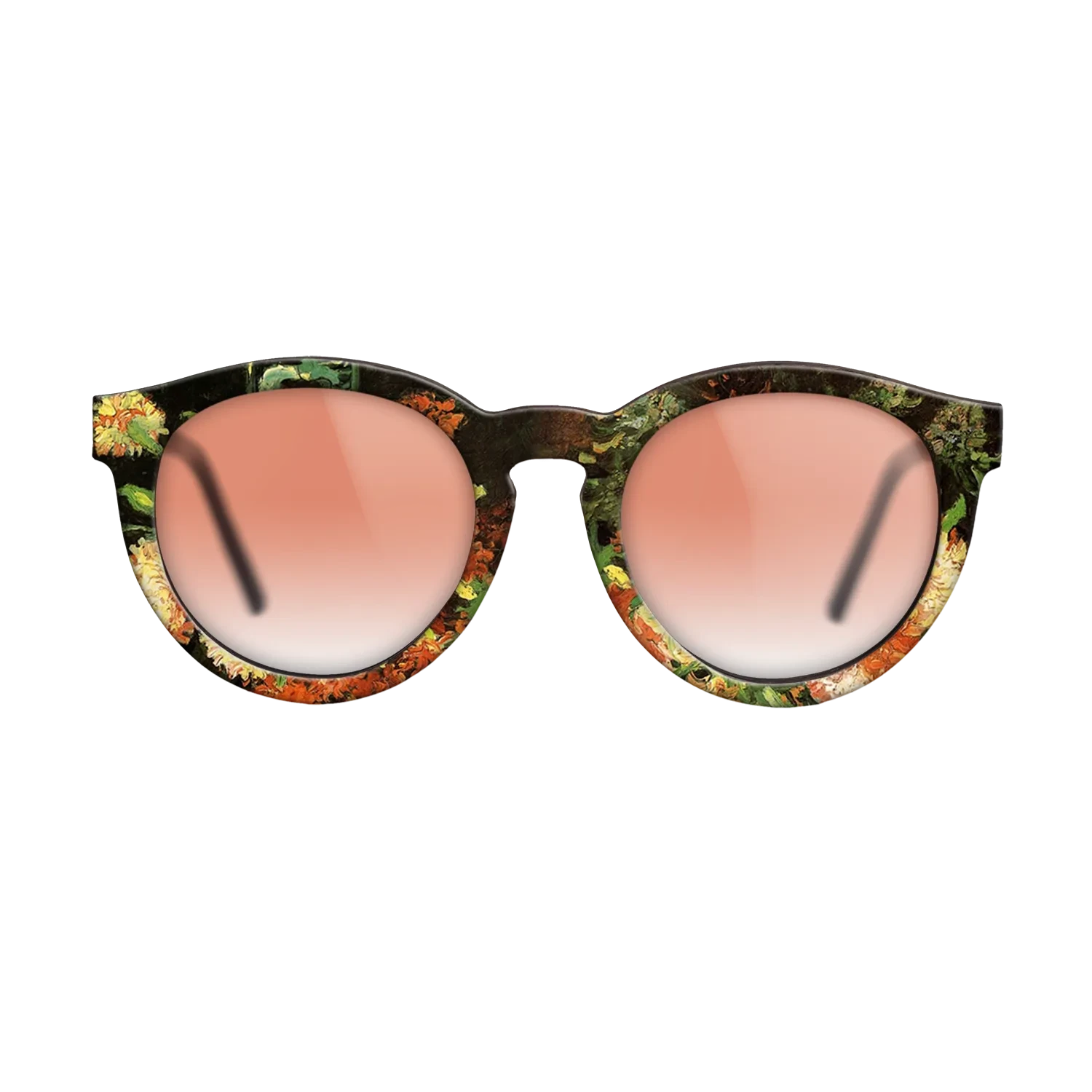 Oil Painting on Straight Grain Walnut: Rococo - Vase with Carnations, 1886 - Vincent van Gogh - The Rebel - Round - 1333 - SIRIS wood optic