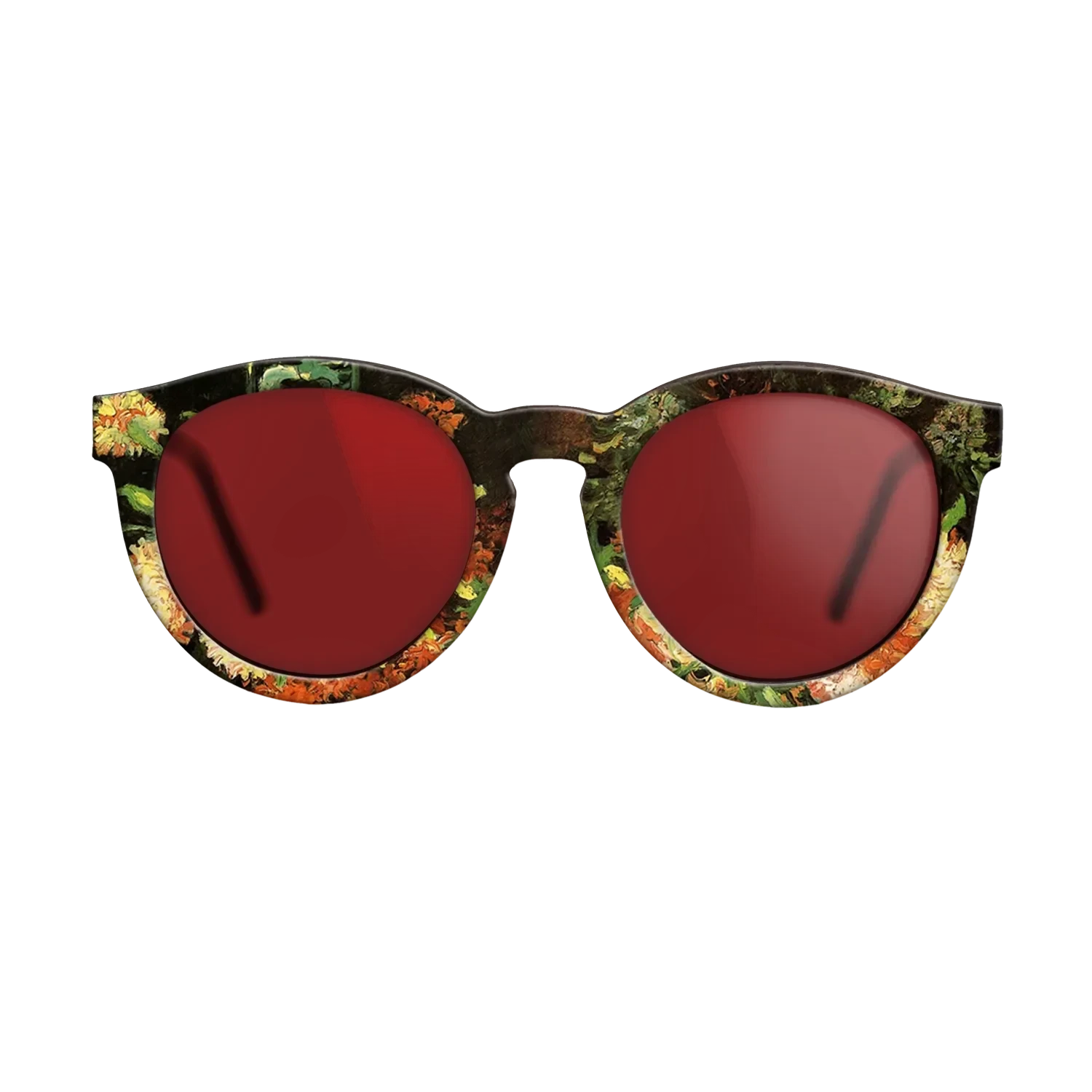 Oil Painting on Straight Grain Walnut: Rococo - Vase with Carnations, 1886 - Vincent van Gogh - The Rebel - Round - 1333 - SIRIS wood optic