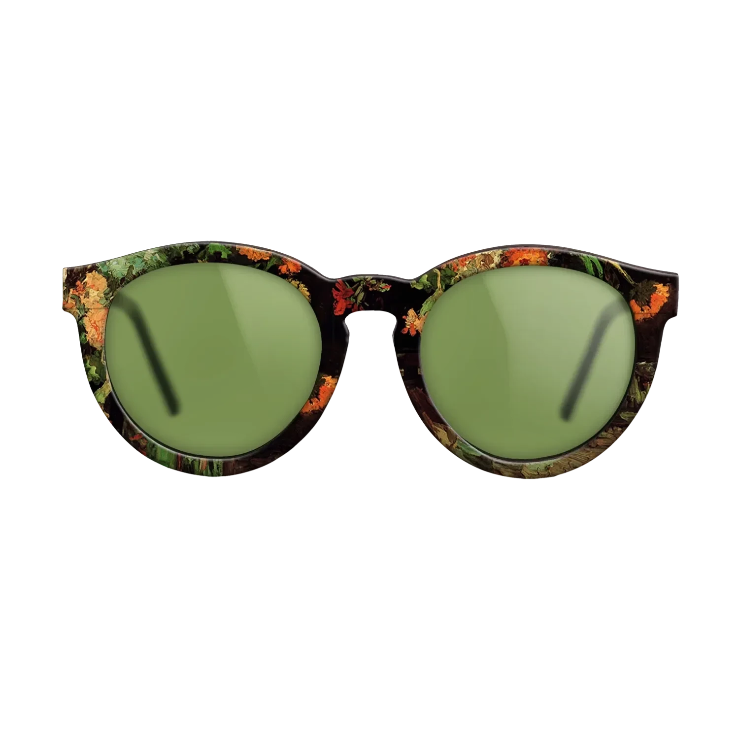 Oil Painting on Straight Grain Walnut: Rococo - Vase with Zinnias and Geraniums, 1886 - Vincent van Gogh - The Rebel - Round - 1884 - SIRIS wood optic