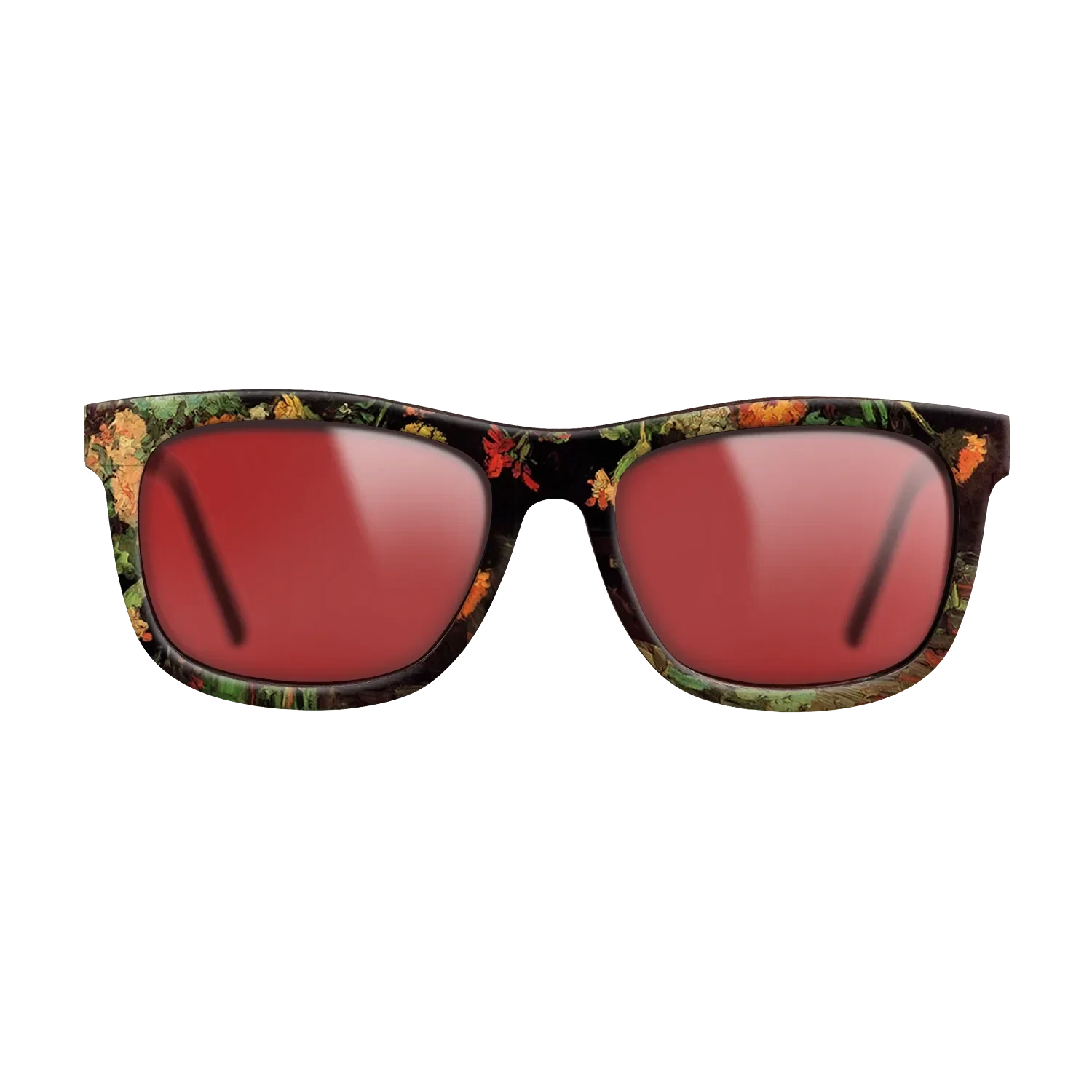 Oil Painting on Straight Grain Walnut: Rococo - Vase with Zinnias and Geraniums, 1886 - Vincent van Gogh - The Hero - Square - 1884 - SIRIS wood optic