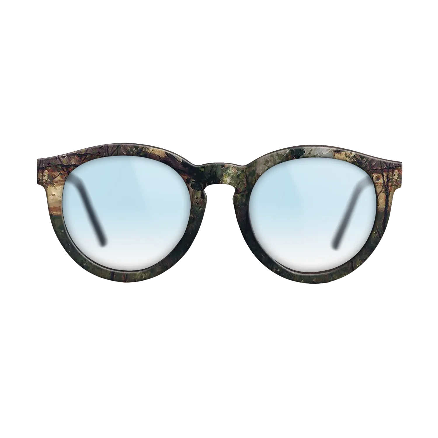 Oil Painting on Straight Grain Walnut: Rococo - Village Church - Stefan Luchian - The Rebel - Round - 1190 - SIRIS wood optic