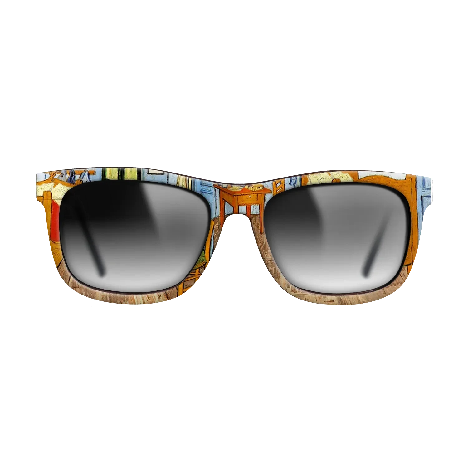 Oil Painting on Straight Grain Walnut: Rococo - Vincent_s Bedroom in Arles, 1889 - Vincent van Gogh - The Hero - Square - 802 - SIRIS wood optic