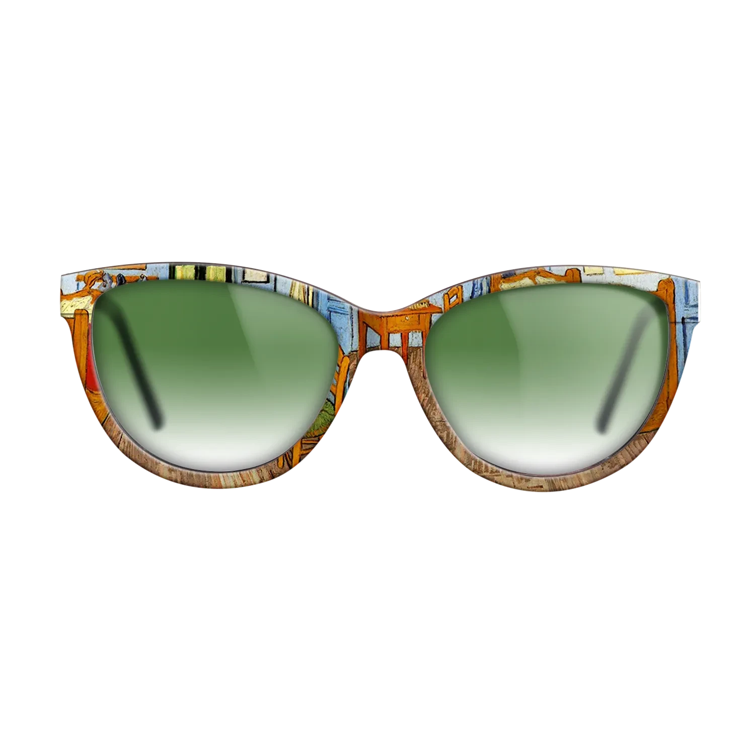 Oil Painting on Straight Grain Walnut: Rococo - Vincent_s Bedroom in Arles, 1889 - Vincent van Gogh - The Maiden - Cat - 802 - SIRIS wood optic