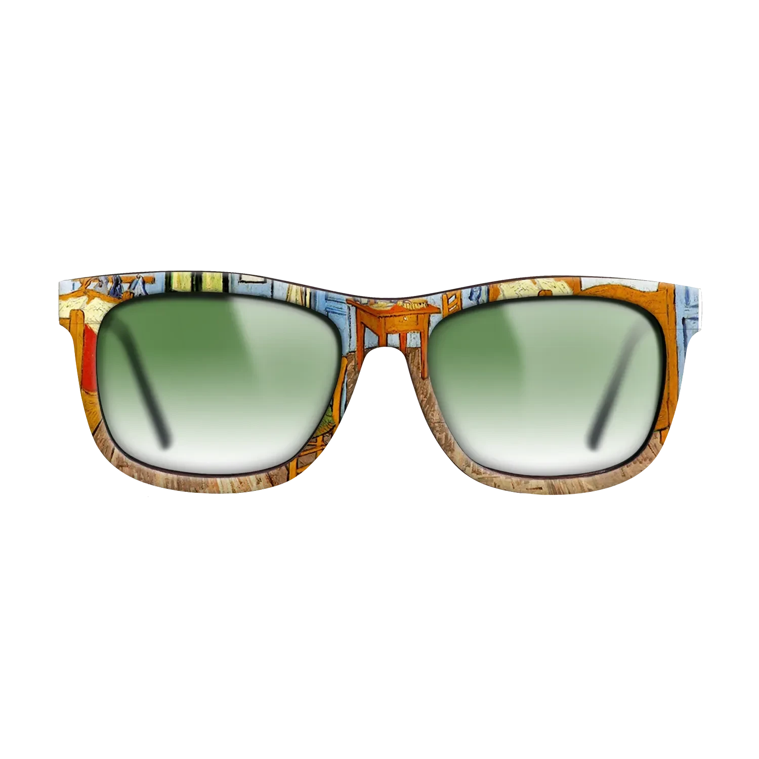 Oil Painting on Straight Grain Walnut: Rococo - Vincent_s Bedroom in Arles, 1889 - Vincent van Gogh - The Hero - Square - 802 - SIRIS wood optic