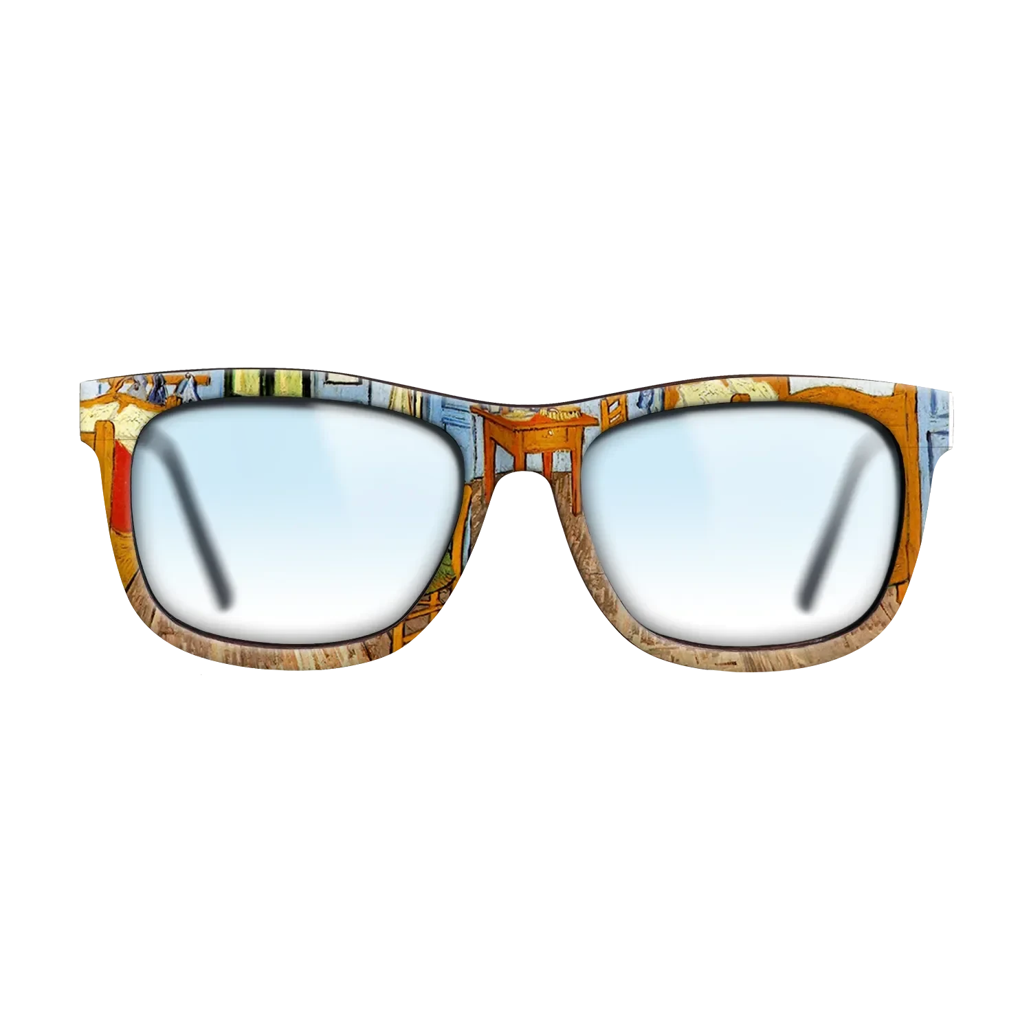 Oil Painting on Straight Grain Walnut: Rococo - Vincent_s Bedroom in Arles, 1889 - Vincent van Gogh - The Hero - Square - 802 - SIRIS wood optic