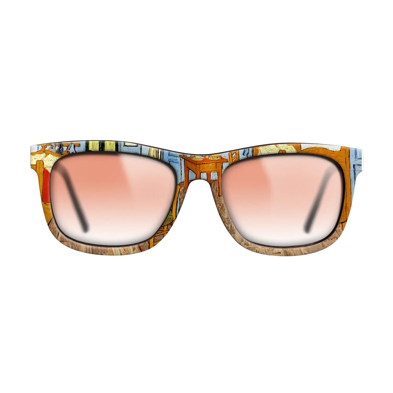 Oil Painting on Straight Grain Walnut: Rococo - Vincent_s Bedroom in Arles, 1889 - Vincent van Gogh - The Hero - Square - 802 - SIRIS wood optic