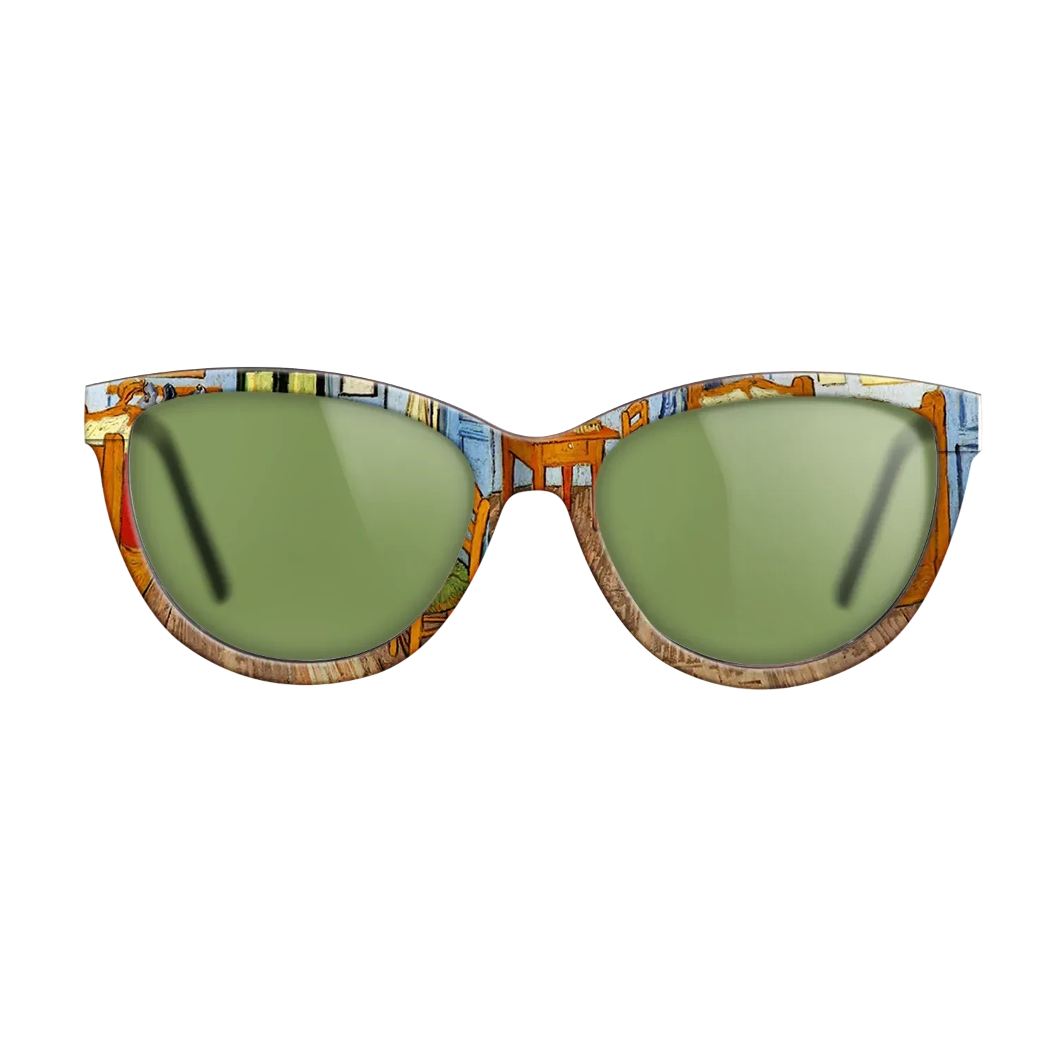 Oil Painting on Straight Grain Walnut: Rococo - Vincent_s Bedroom in Arles, 1889 - Vincent van Gogh - The Maiden - Cat - 802 - SIRIS wood optic