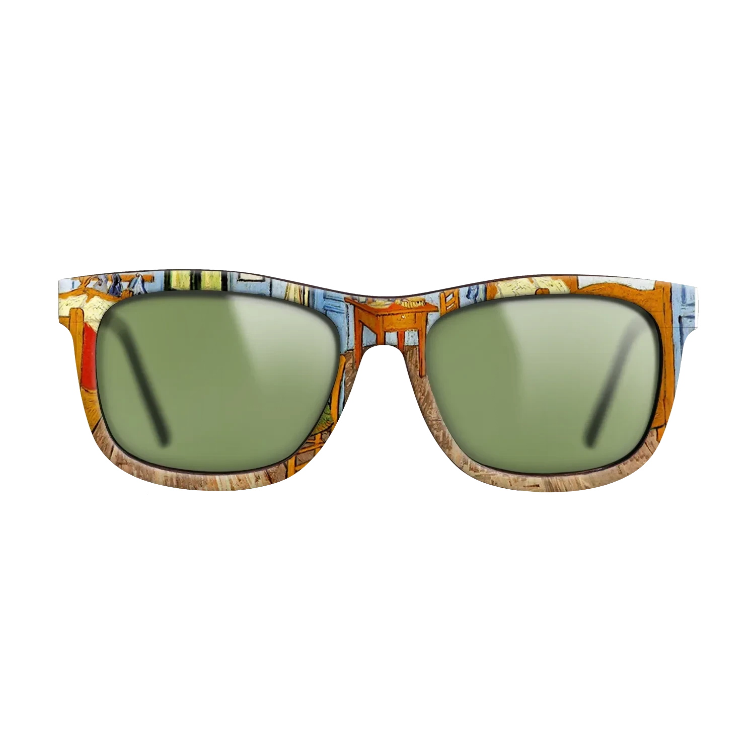 Oil Painting on Straight Grain Walnut: Rococo - Vincent_s Bedroom in Arles, 1889 - Vincent van Gogh - The Hero - Square - 802 - SIRIS wood optic