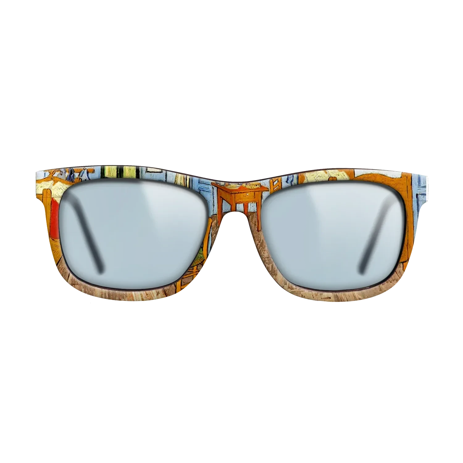 Oil Painting on Straight Grain Walnut: Rococo - Vincent_s Bedroom in Arles, 1889 - Vincent van Gogh - The Hero - Square - 802 - SIRIS wood optic