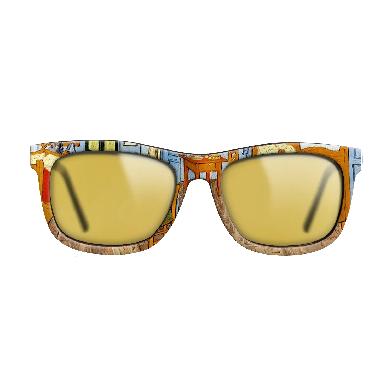 Oil Painting on Straight Grain Walnut: Rococo - Vincent_s Bedroom in Arles, 1889 - Vincent van Gogh - The Hero - Square - 802 - SIRIS wood optic