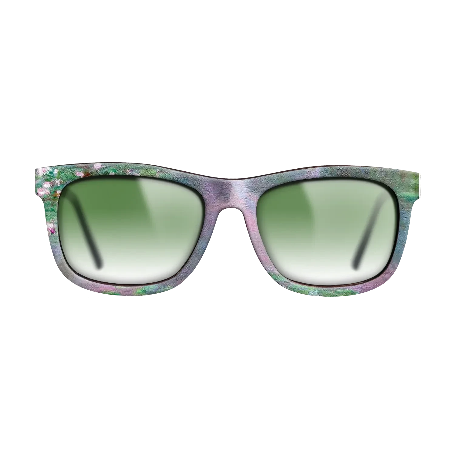 Oil Painting on Straight Grain Walnut: Rococo - Water Lilies, 1905 - Claude Monet - The Hero - Square - 1796 - SIRIS wood optic