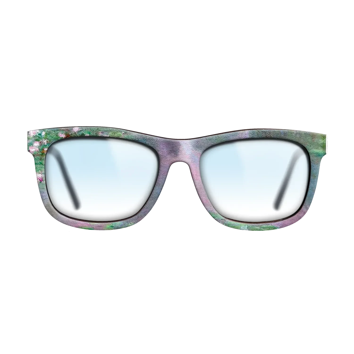 Oil Painting on Straight Grain Walnut: Rococo - Water Lilies, 1905 - Claude Monet - The Hero - Square - 1796 - SIRIS wood optic