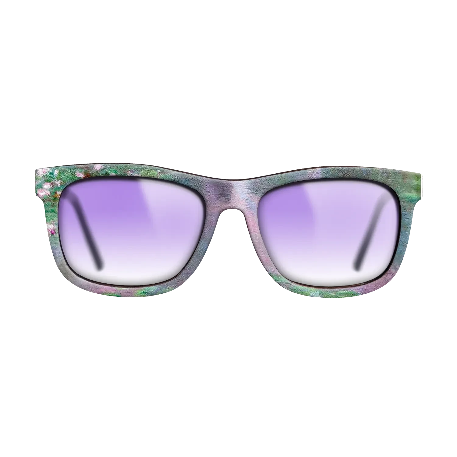 Oil Painting on Straight Grain Walnut: Rococo - Water Lilies, 1905 - Claude Monet - The Hero - Square - 1796 - SIRIS wood optic