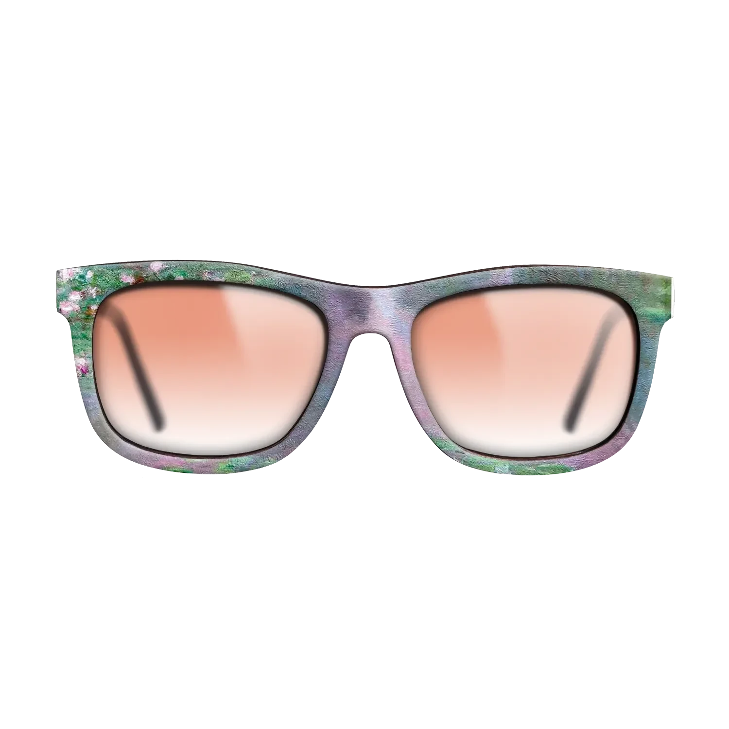 Oil Painting on Straight Grain Walnut: Rococo - Water Lilies, 1905 - Claude Monet - The Hero - Square - 1796 - SIRIS wood optic