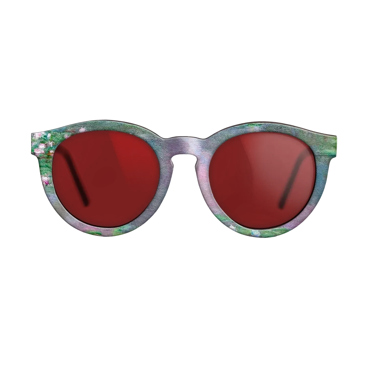 Oil Painting on Straight Grain Walnut: Rococo - Water Lilies, 1905 - Claude Monet - The Rebel - Round - 1796 - SIRIS wood optic