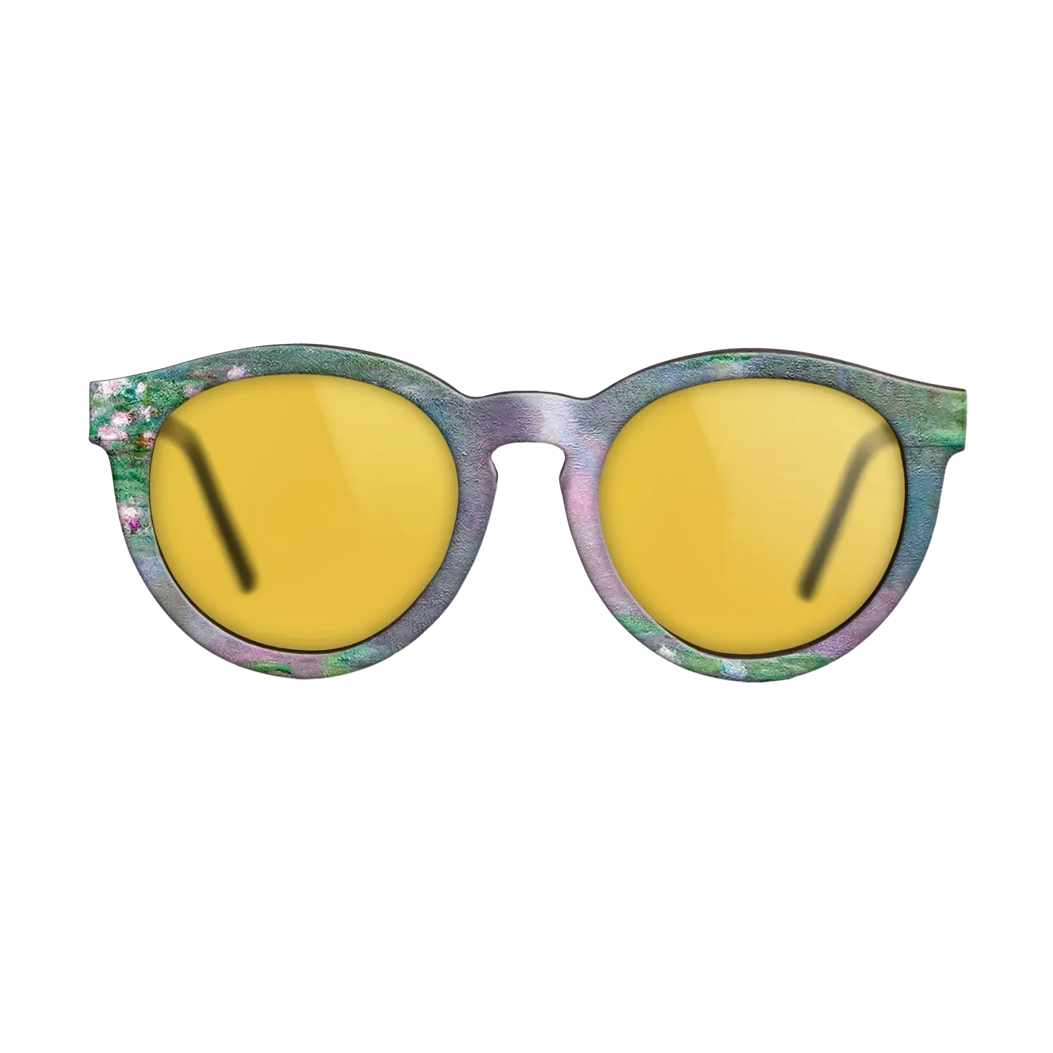 Oil Painting on Straight Grain Walnut: Rococo - Water Lilies, 1905 - Claude Monet - The Rebel - Round - 1796 - SIRIS wood optic