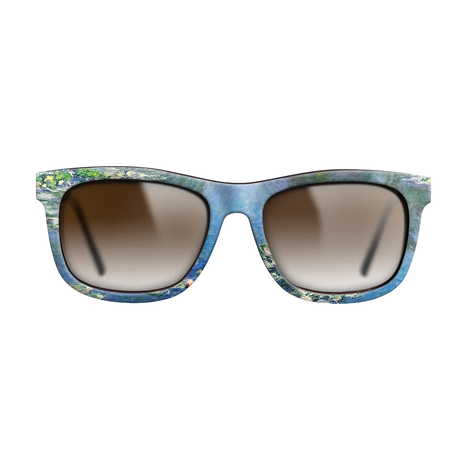 Oil Painting on Straight Grain Walnut: Rococo - Water Lilies, 1906 - Claude Monet - The Hero - Square - 931 - SIRIS wood optic