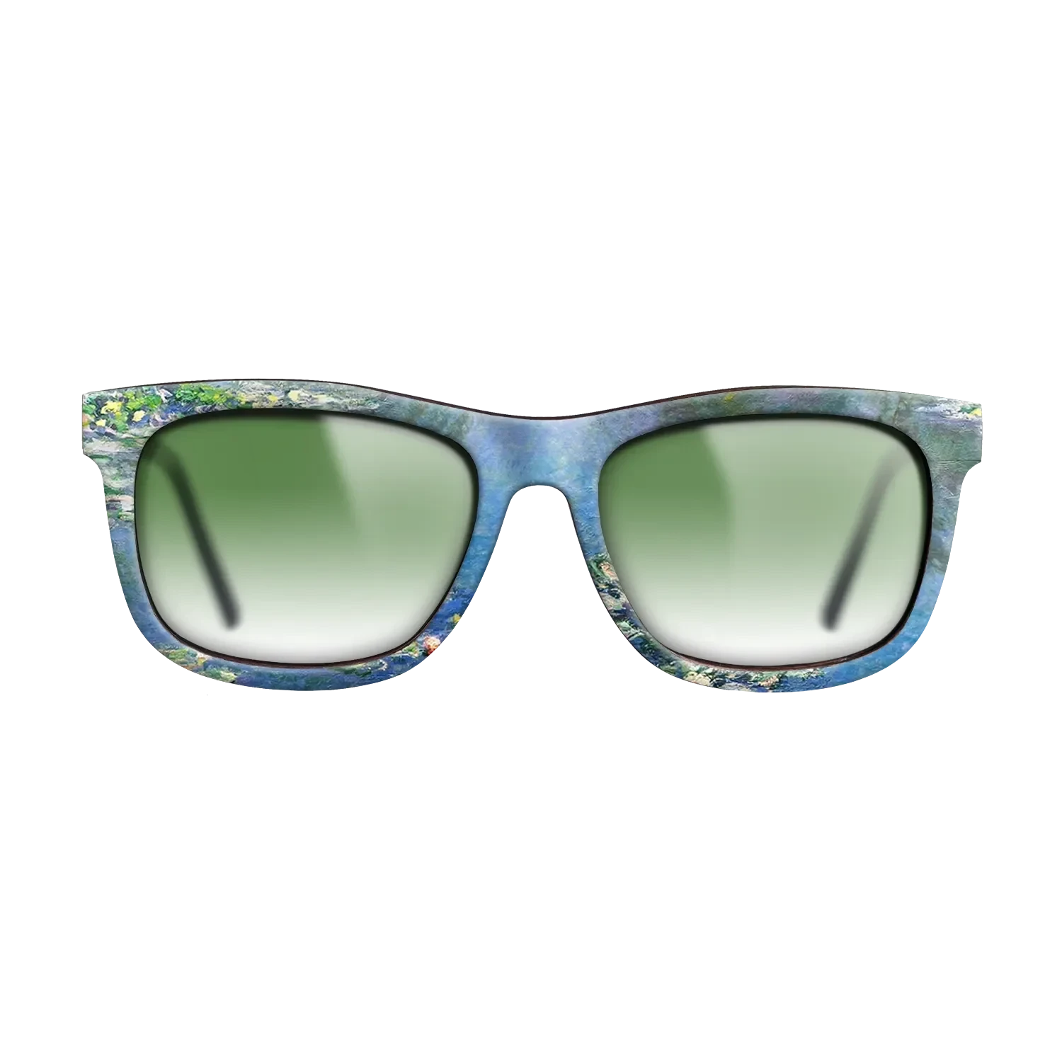 Oil Painting on Straight Grain Walnut: Rococo - Water Lilies, 1906 - Claude Monet - The Hero - Square - 931 - SIRIS wood optic