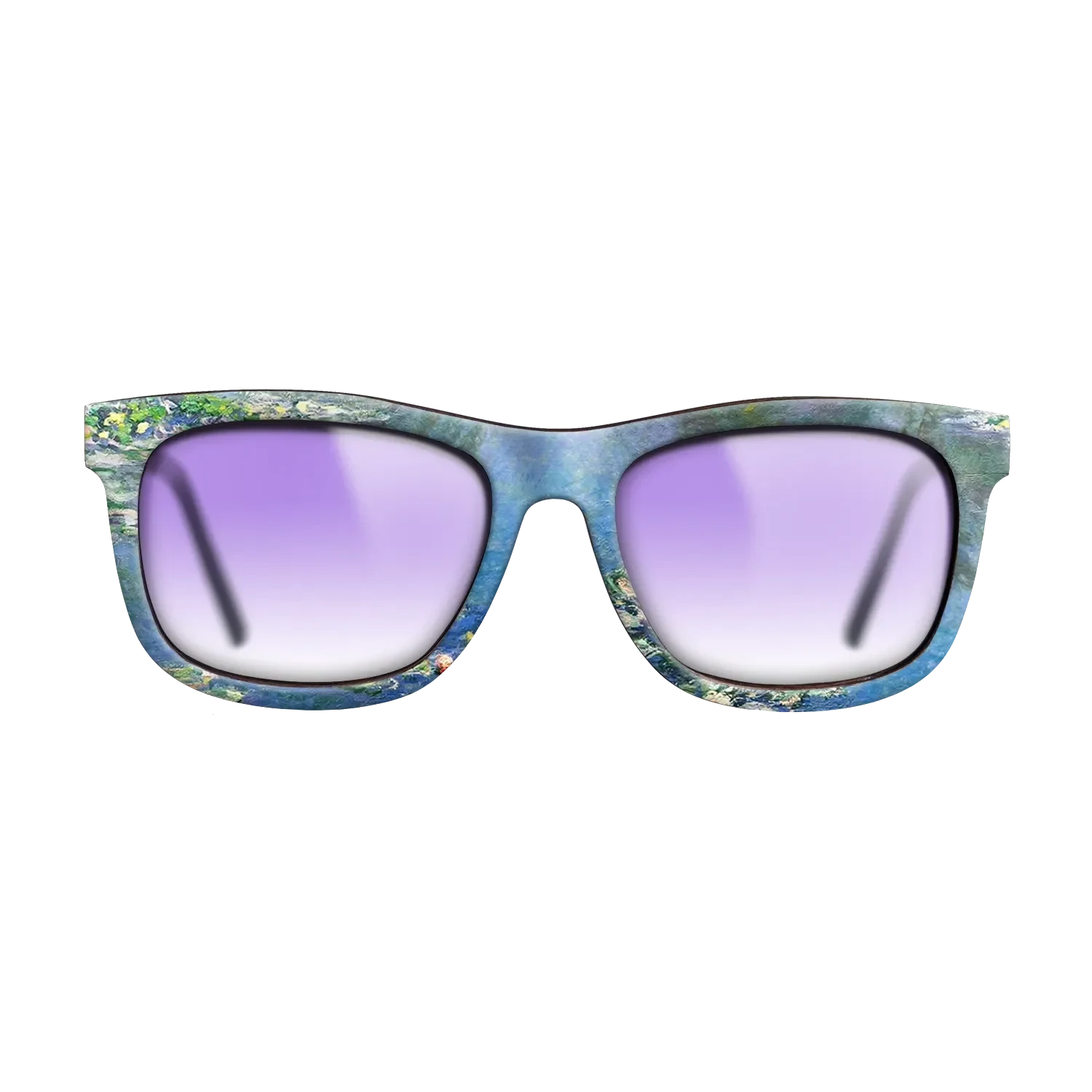 Oil Painting on Straight Grain Walnut: Rococo - Water Lilies, 1906 - Claude Monet - The Hero - Square - 931 - SIRIS wood optic