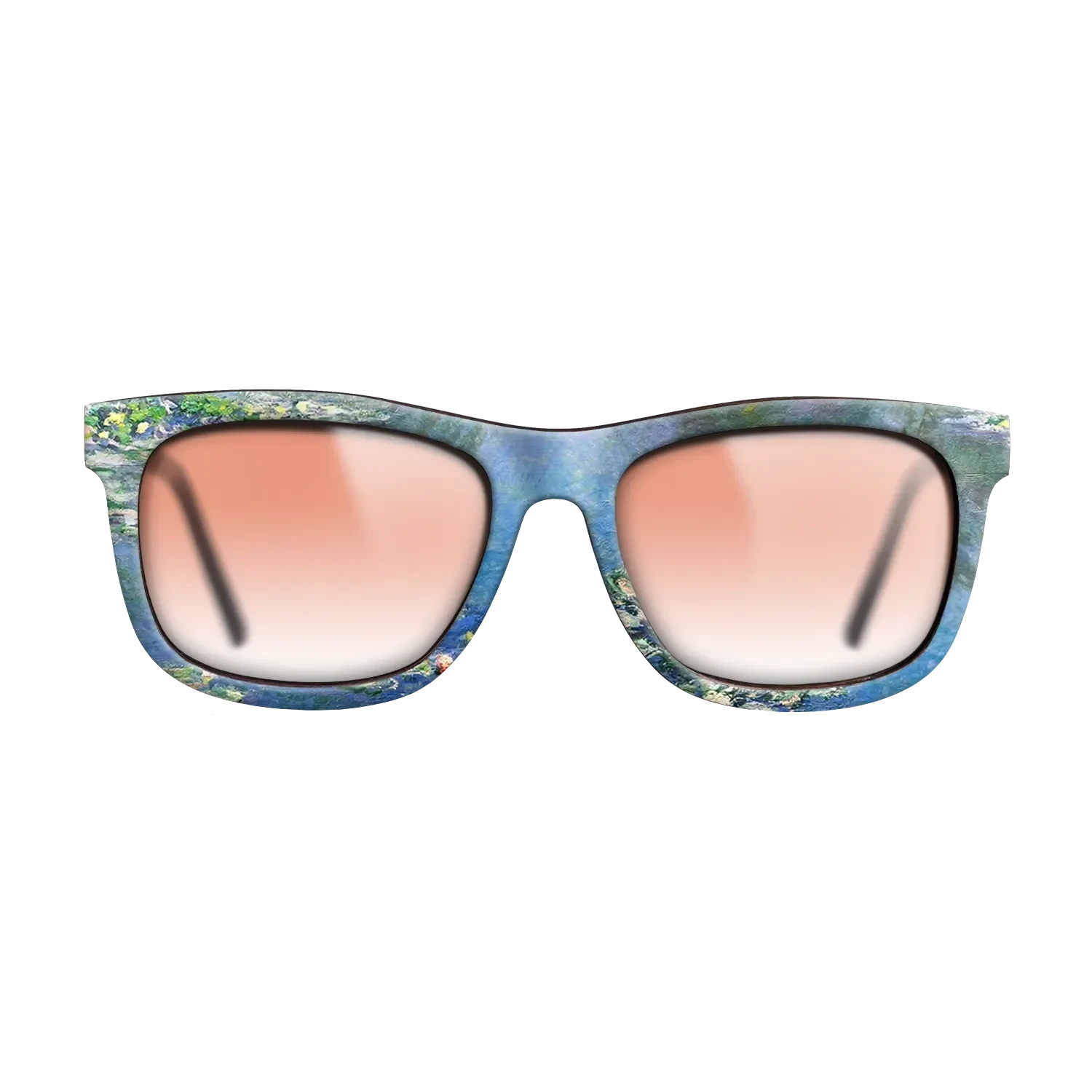 Oil Painting on Straight Grain Walnut: Rococo - Water Lilies, 1906 - Claude Monet - The Hero - Square - 931 - SIRIS wood optic