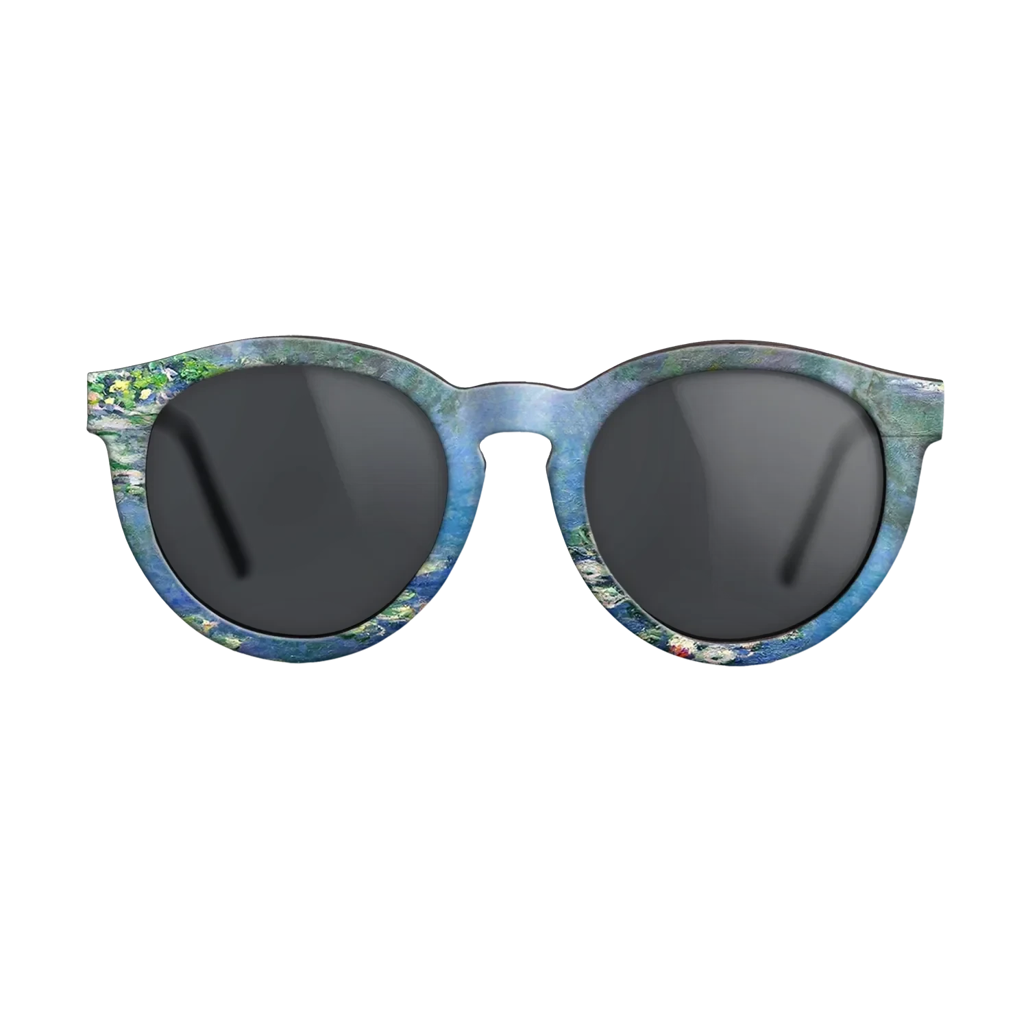 Oil Painting on Straight Grain Walnut: Rococo - Water Lilies, 1906 - Claude Monet - The Rebel - Round - 931 - SIRIS wood optic