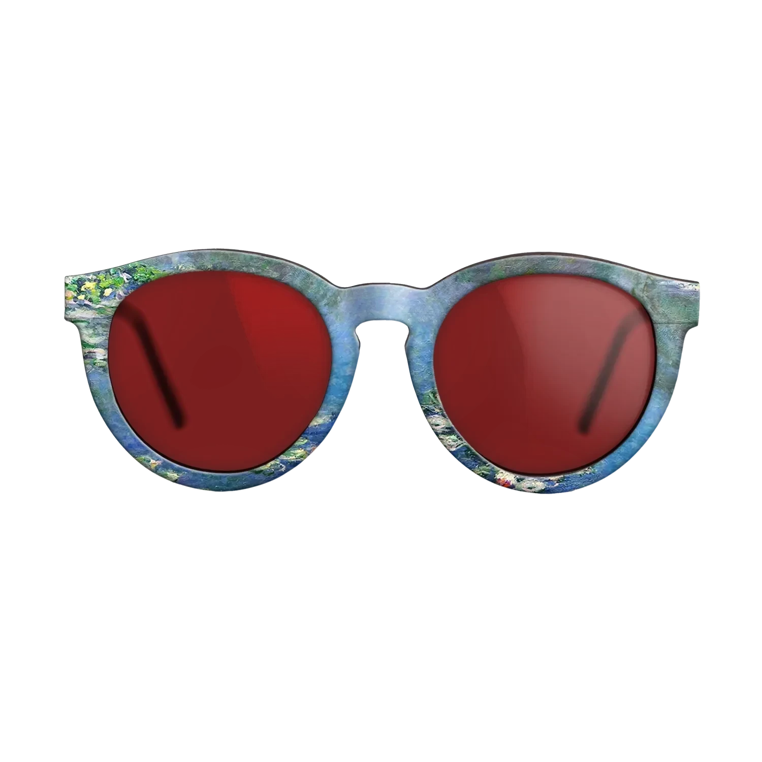 Oil Painting on Straight Grain Walnut: Rococo - Water Lilies, 1906 - Claude Monet - The Rebel - Round - 931 - SIRIS wood optic